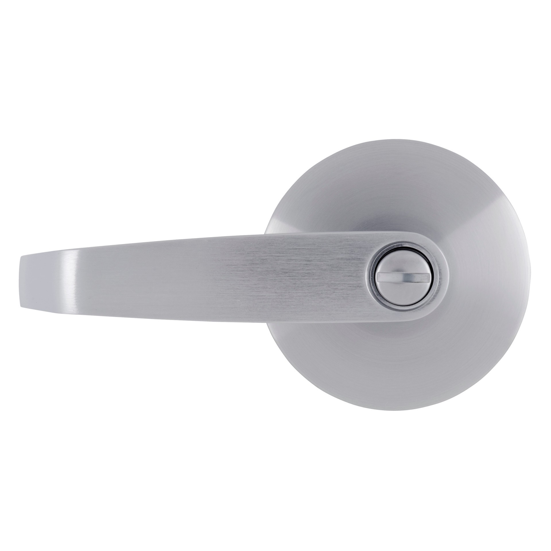 slide 4 of 6, BRINKS COMMERCIAL Heavy Duty Commercial Lever Satin Chrome Interior Bed/Bath Privacy Door Handle, 1 ct