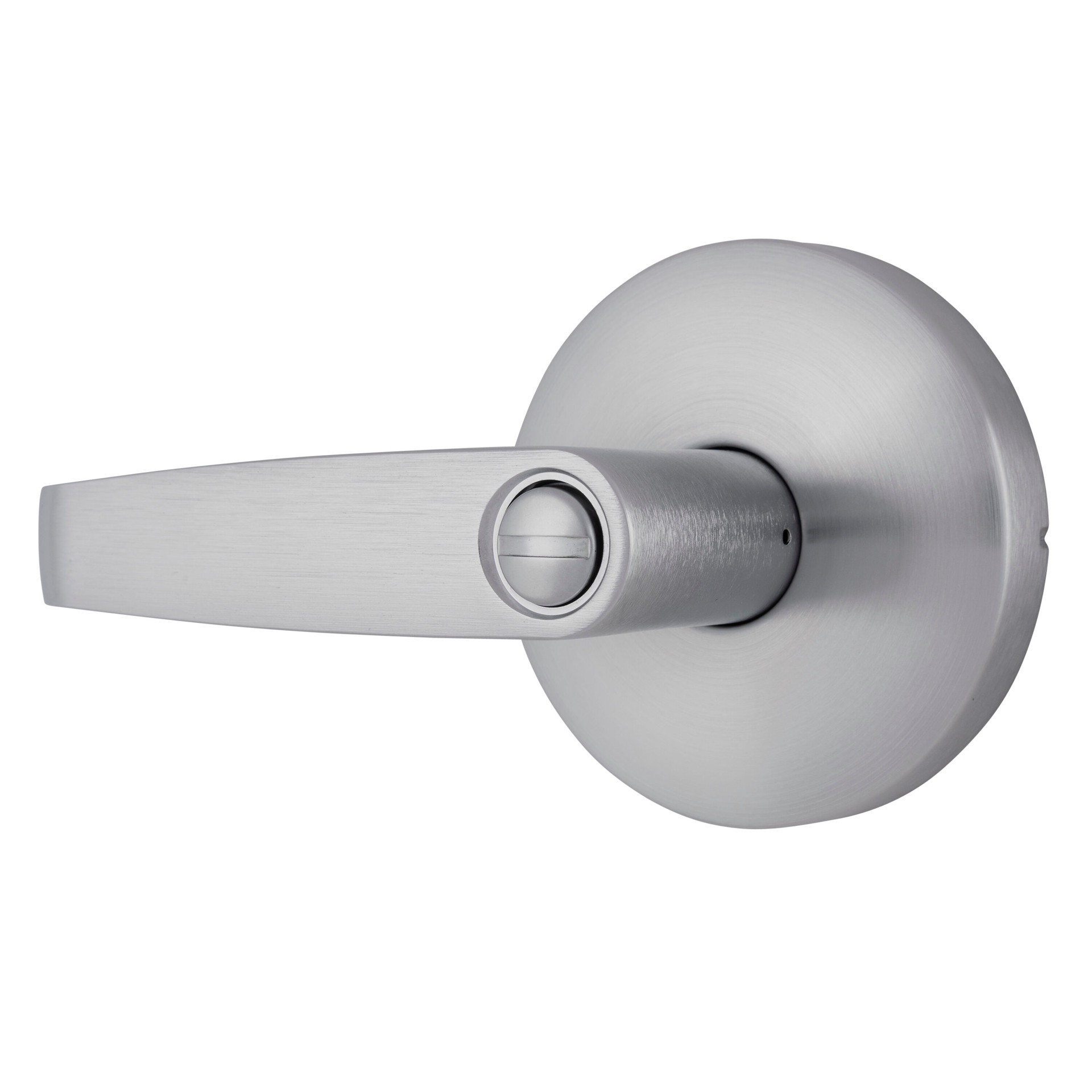 slide 5 of 6, BRINKS COMMERCIAL Heavy Duty Commercial Lever Satin Chrome Interior Bed/Bath Privacy Door Handle, 1 ct