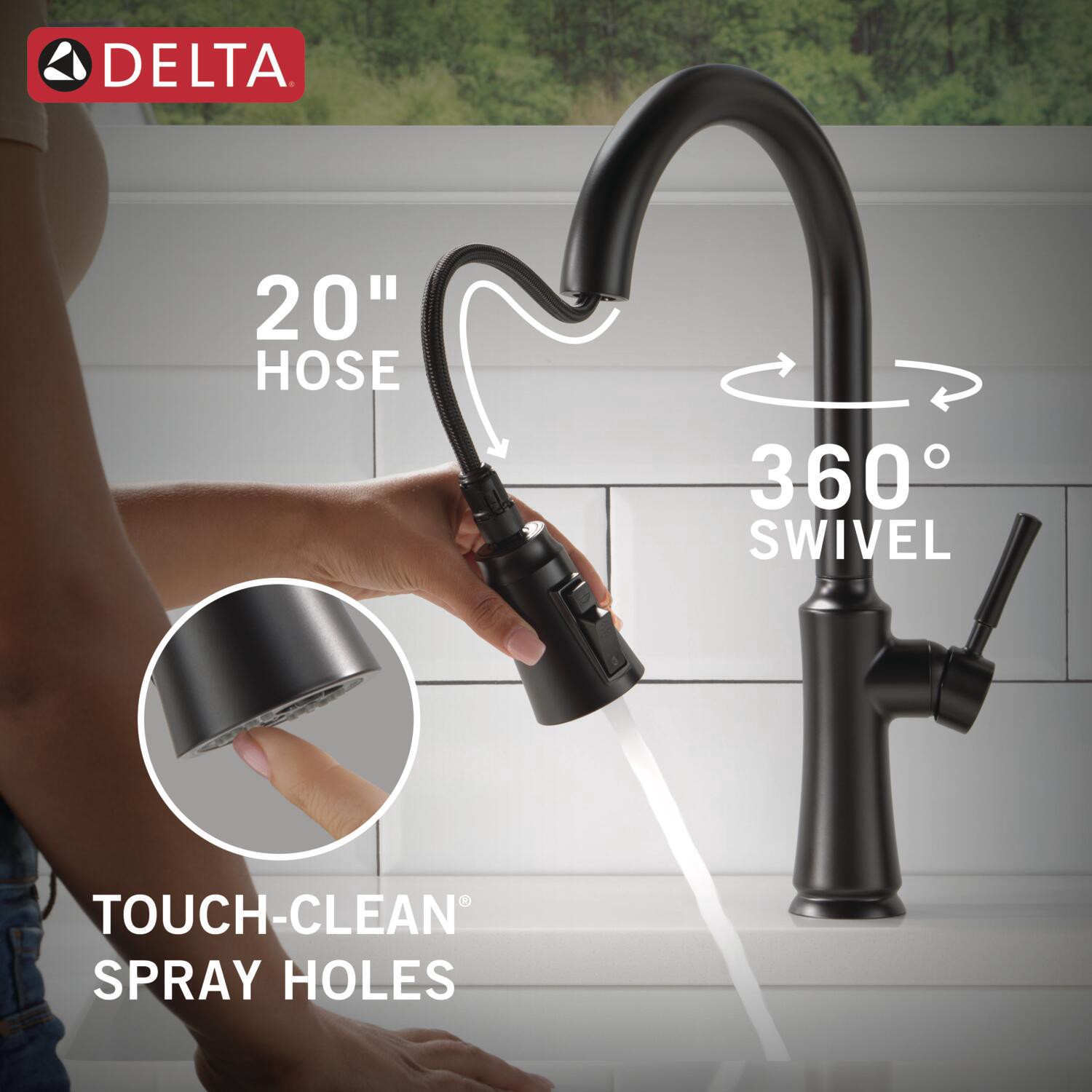 slide 6 of 6, Delta Chalet Black Single Handle Deck-mount Pull-down Kitchen Faucet with Sprayer (Includes Deck Plate) (Includes Soap Dispenser), 1 ct
