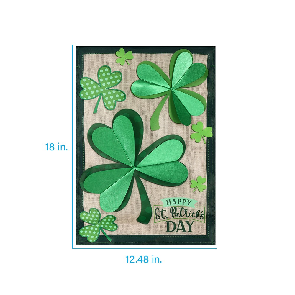 slide 2 of 6, Style Selections 1.04-ft W x 1.5-ft H St. Patrick's Day Embroidered Flag, 1 ct