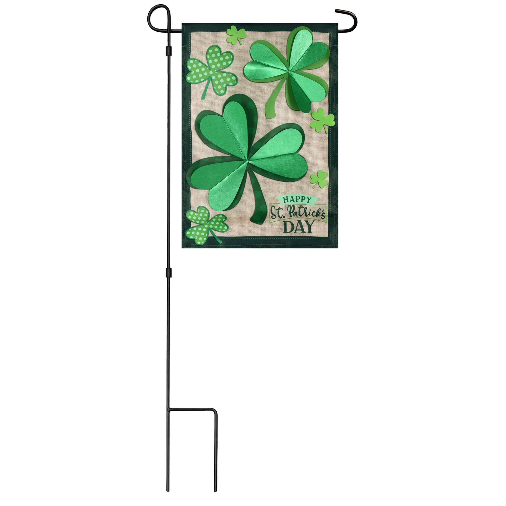 slide 4 of 6, Style Selections 1.04-ft W x 1.5-ft H St. Patrick's Day Embroidered Flag, 1 ct