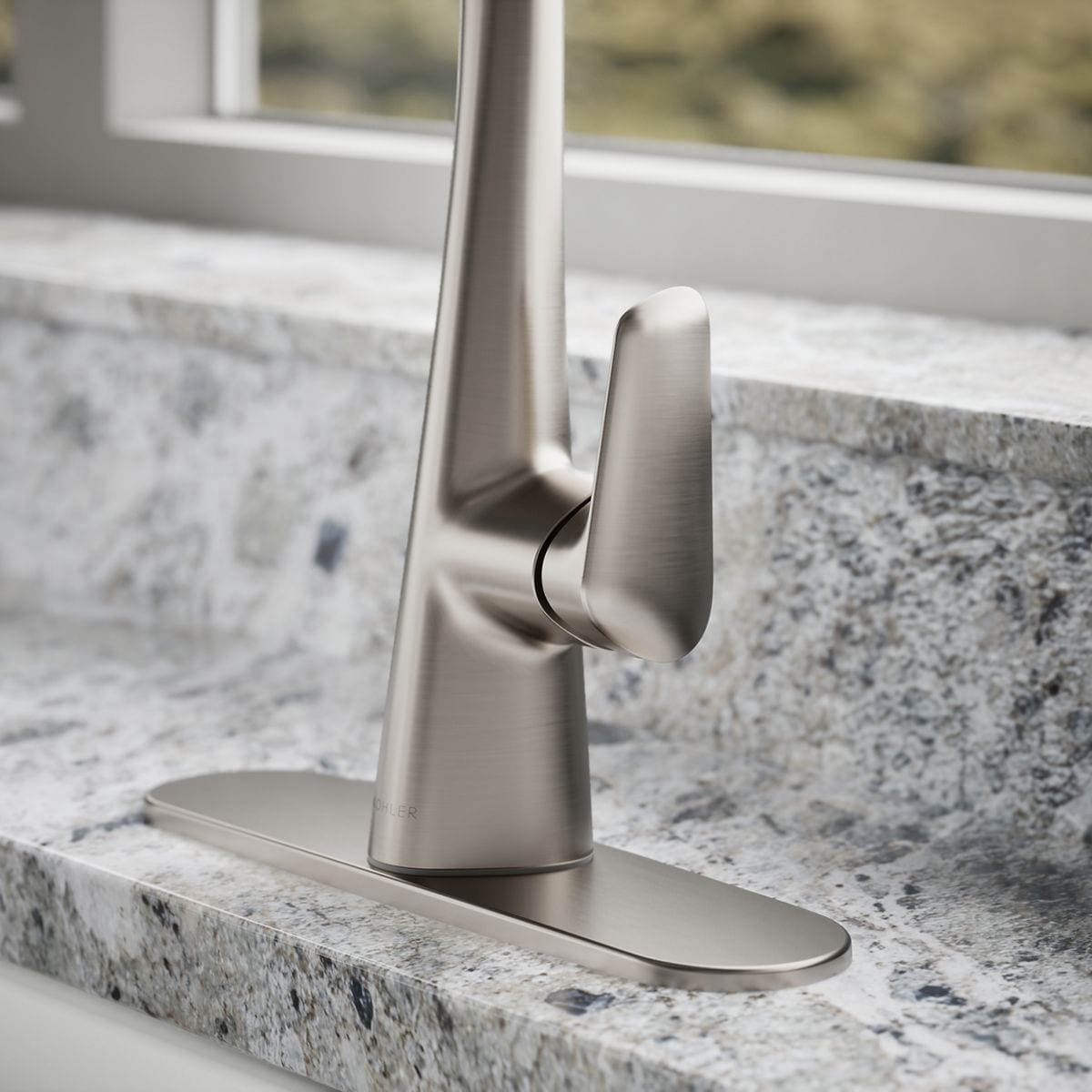 slide 6 of 6, KOHLER Anessia Vibrant Stainless Single Handle Deck-mount Touchless Pull-down Kitchen Faucet with Sprayer (Includes Deck Plate), 1 ct