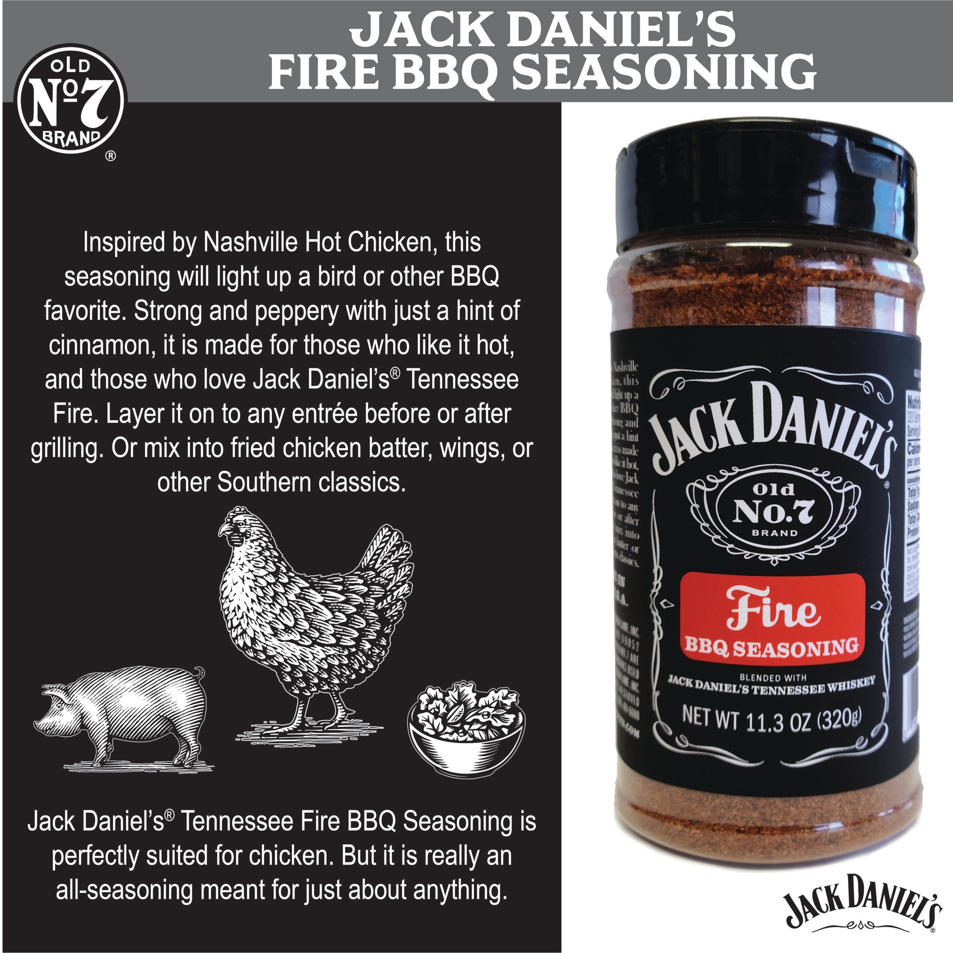 slide 4 of 5, Jack Daniel's 11.3-oz Fire Rub/Seasoning, 1 ct