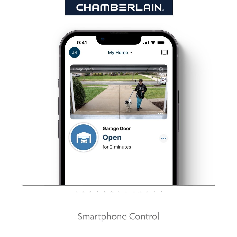 slide 3 of 6, Chamberlain myQ Wall Mount Ultra Quiet Smart Compatible Direct drive Garage Door Opener Wi-Fi Compatibility and Battery Back-Up LED Light, 1 ct