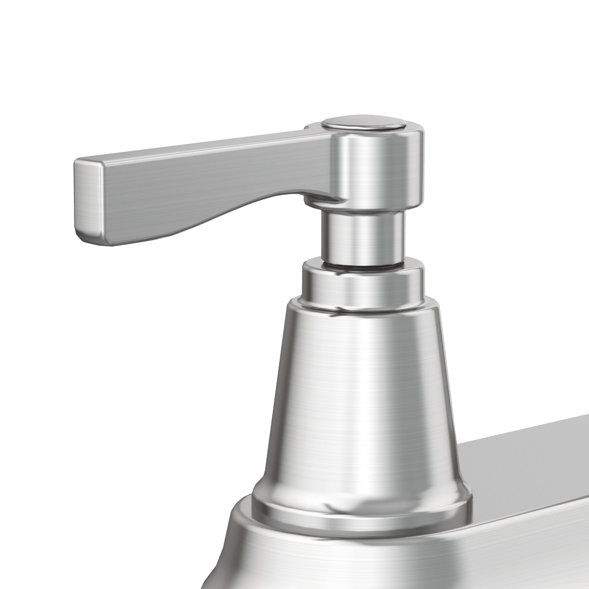 slide 4 of 6, allen + roth Townley Spot Free Stainless Steel Double Handle Deck-mount Kitchen Faucet with Sprayer (Includes Deck Plate) (Includes Side Sprayer), 1 ct