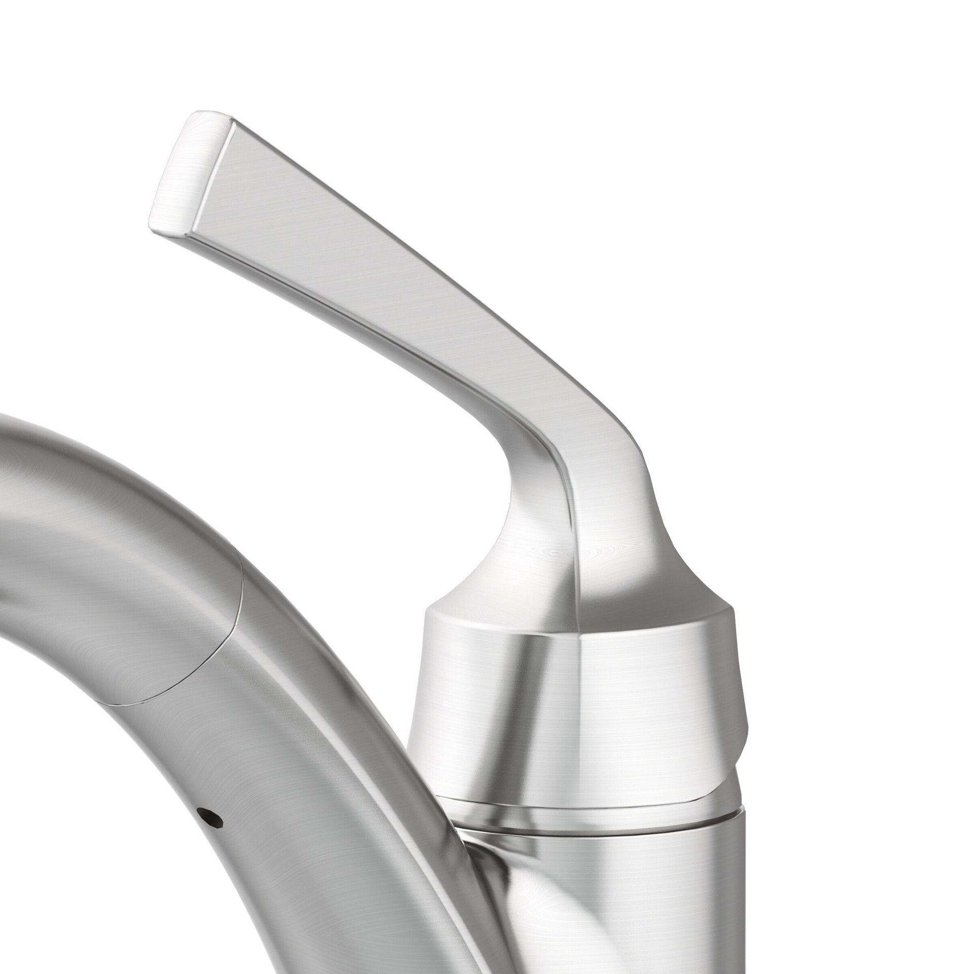 slide 4 of 6, allen + roth Mullen Spot Free Stainless Steel Single Handle Deck-mount Pull-out Kitchen Faucet with Sprayer (Includes Deck Plate) (Includes Soap Dispenser), 1 ct