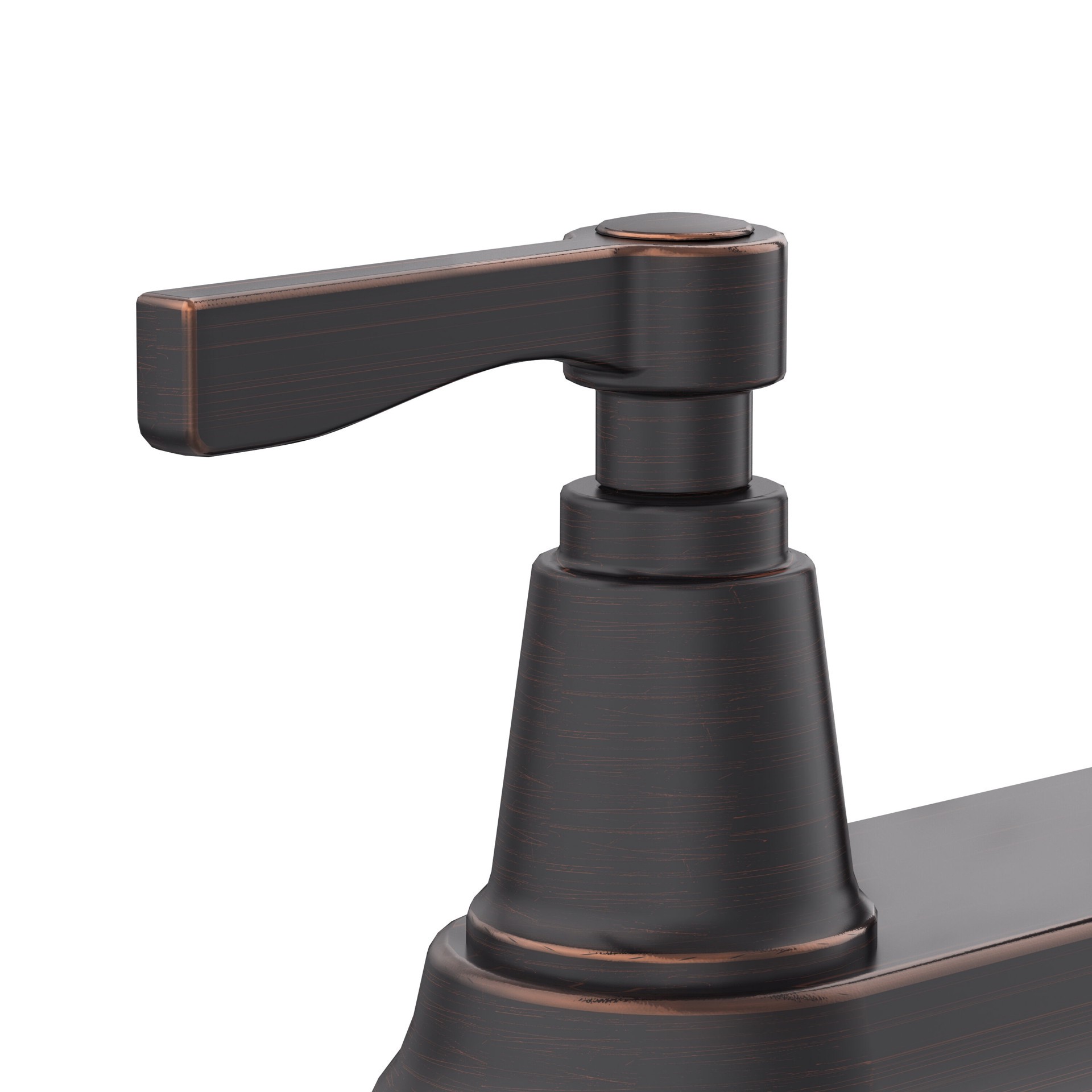 slide 4 of 6, allen + roth Townley Oil Rubbed Bronze Double Handle Deck-mount Kitchen Faucet with Sprayer (Includes Deck Plate) (Includes Side Sprayer), 1 ct