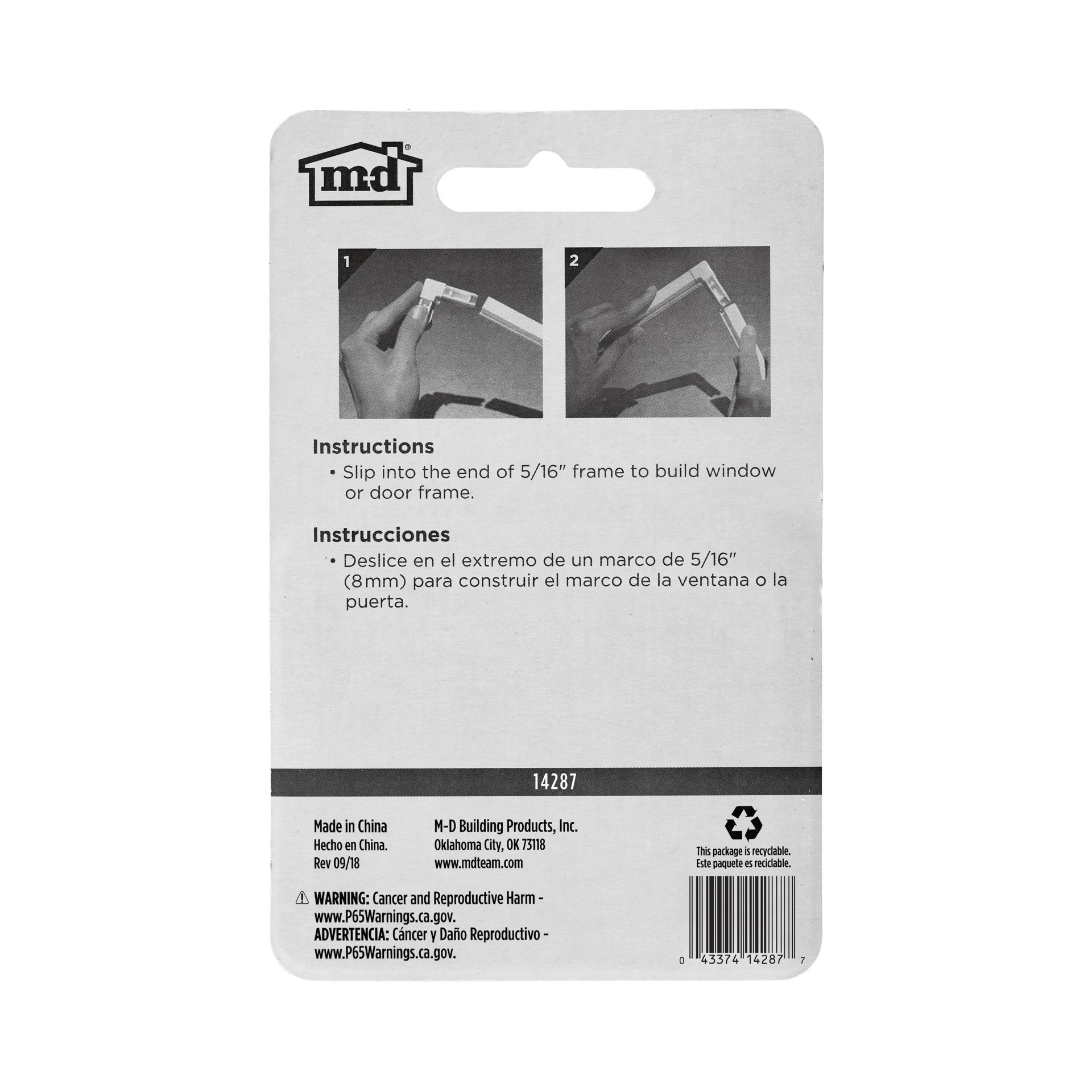 slide 3 of 3, M-D Plastic Window Screen Frame Corners, 1 ct