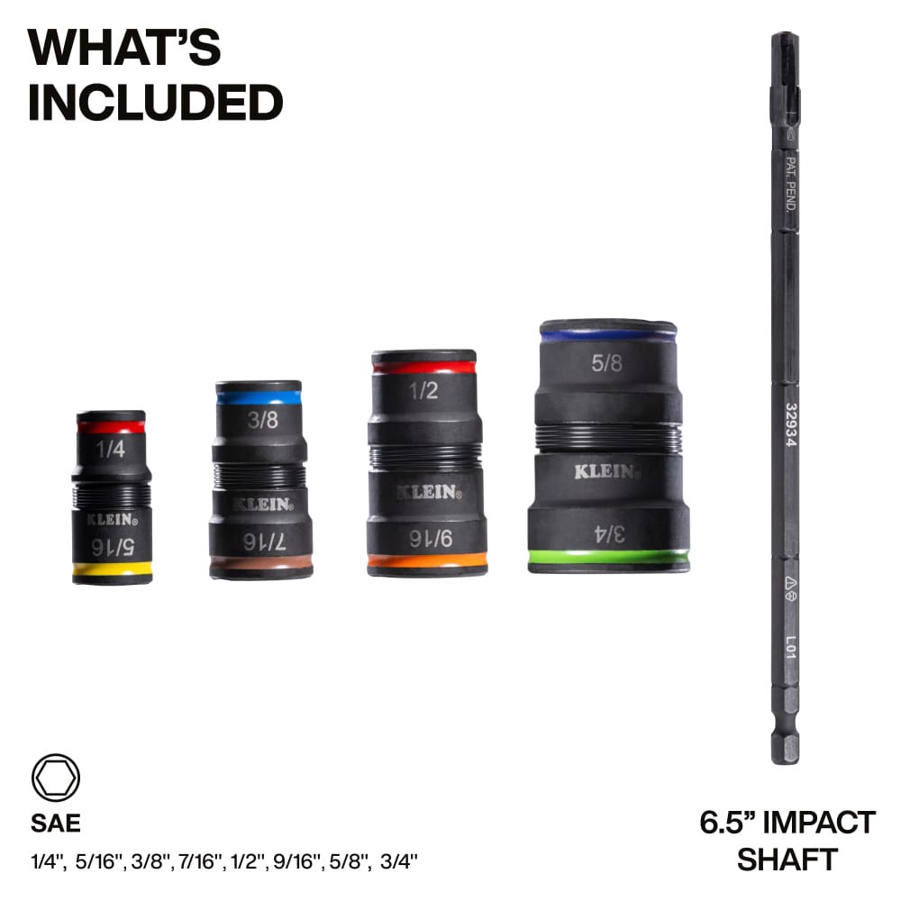 slide 2 of 6, Klein Tools 9-in-1 Impact Rated Flip Socket Set, 1 ct