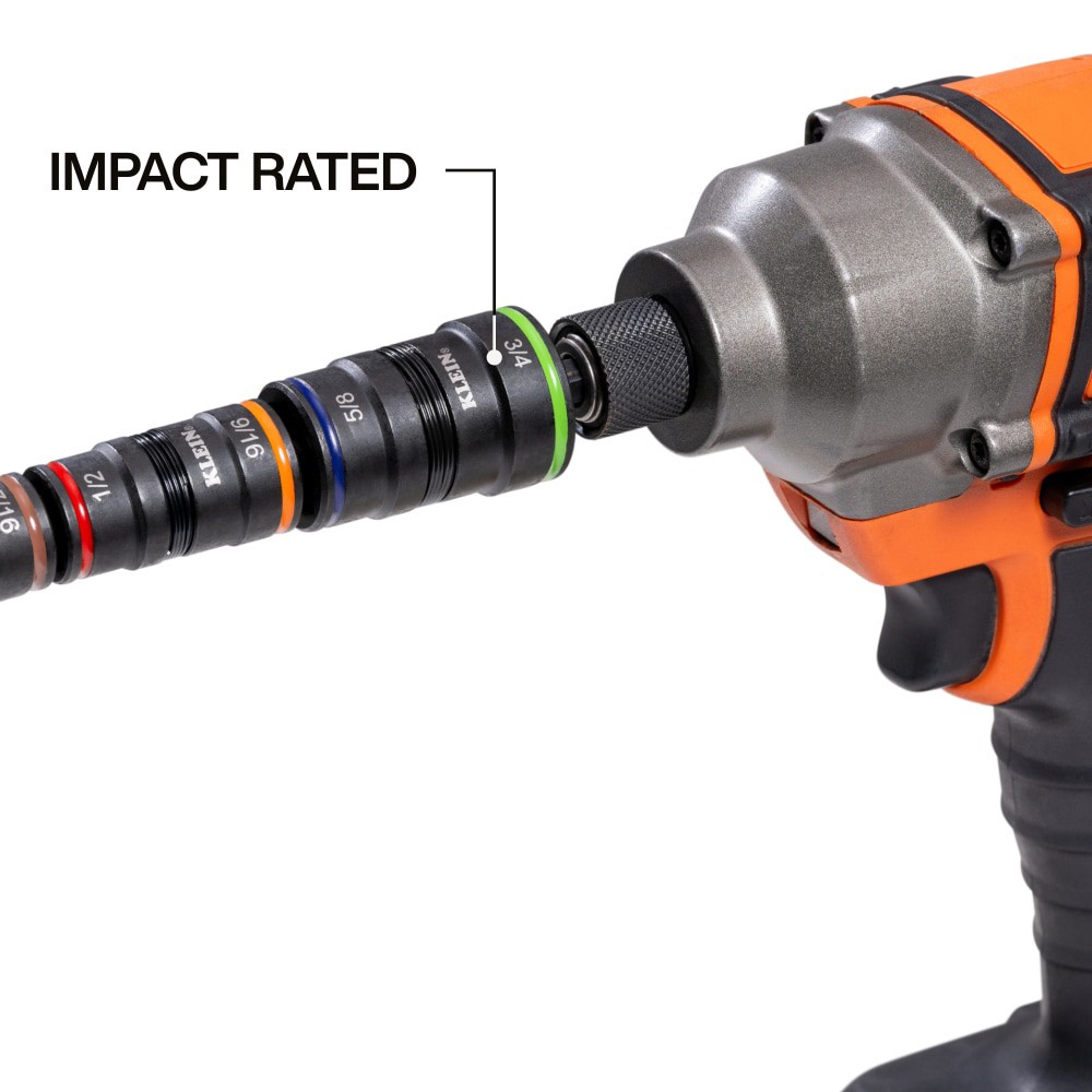 slide 6 of 6, Klein Tools 9-in-1 Impact Rated Flip Socket Set, 1 ct