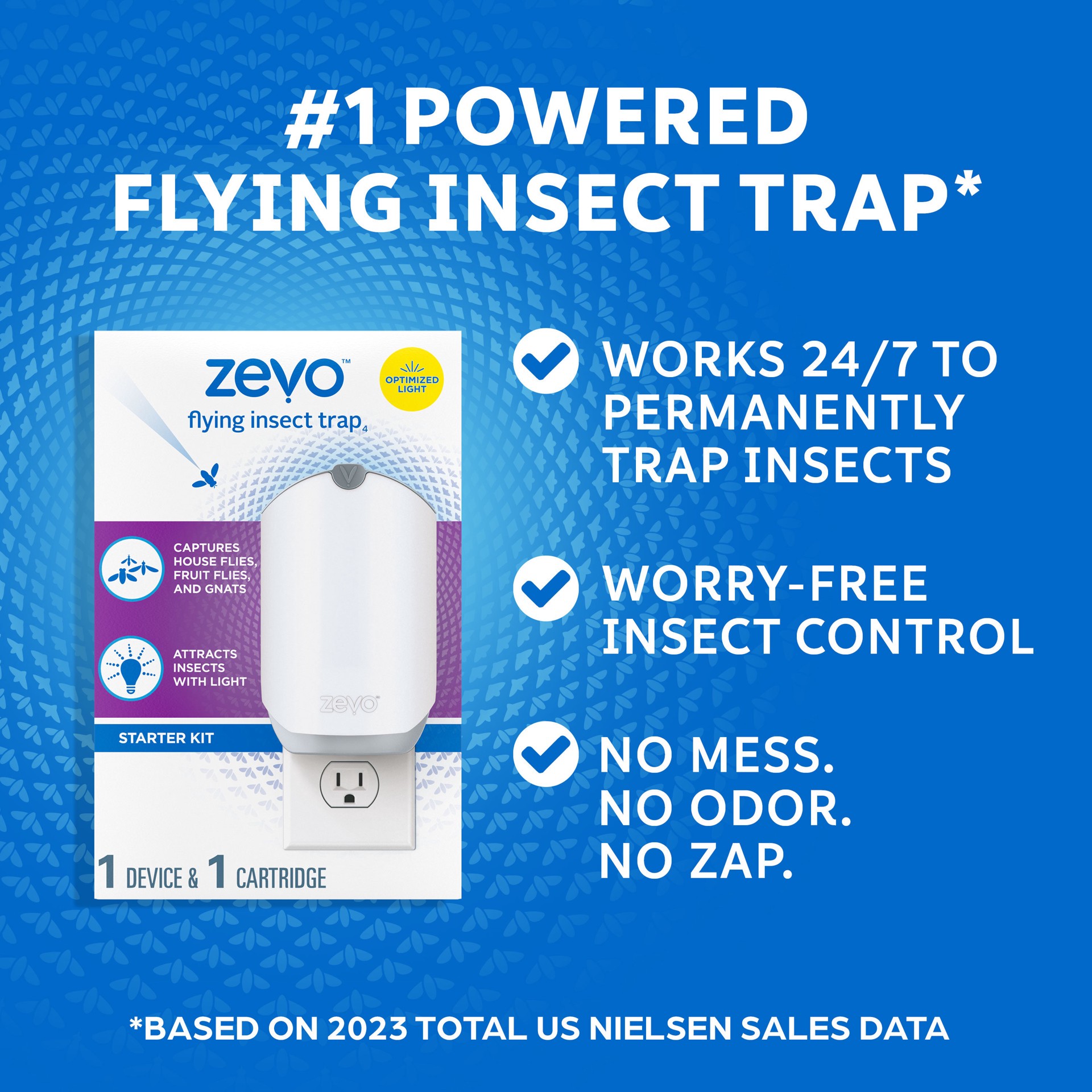 slide 3 of 6, Zevo Zevo Flying Insect Trap Indoor Glue Refill Insect Trap 4 -Pack, 1 ct