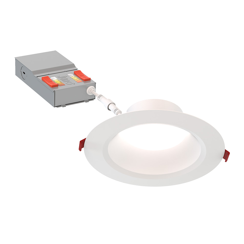 slide 6 of 6, Juno Contractor Select WF6 Matte 6-in 950 -Lumens Switchable Round Dimmable LED Canless Wet rated Recessed Downlight, 1 ct