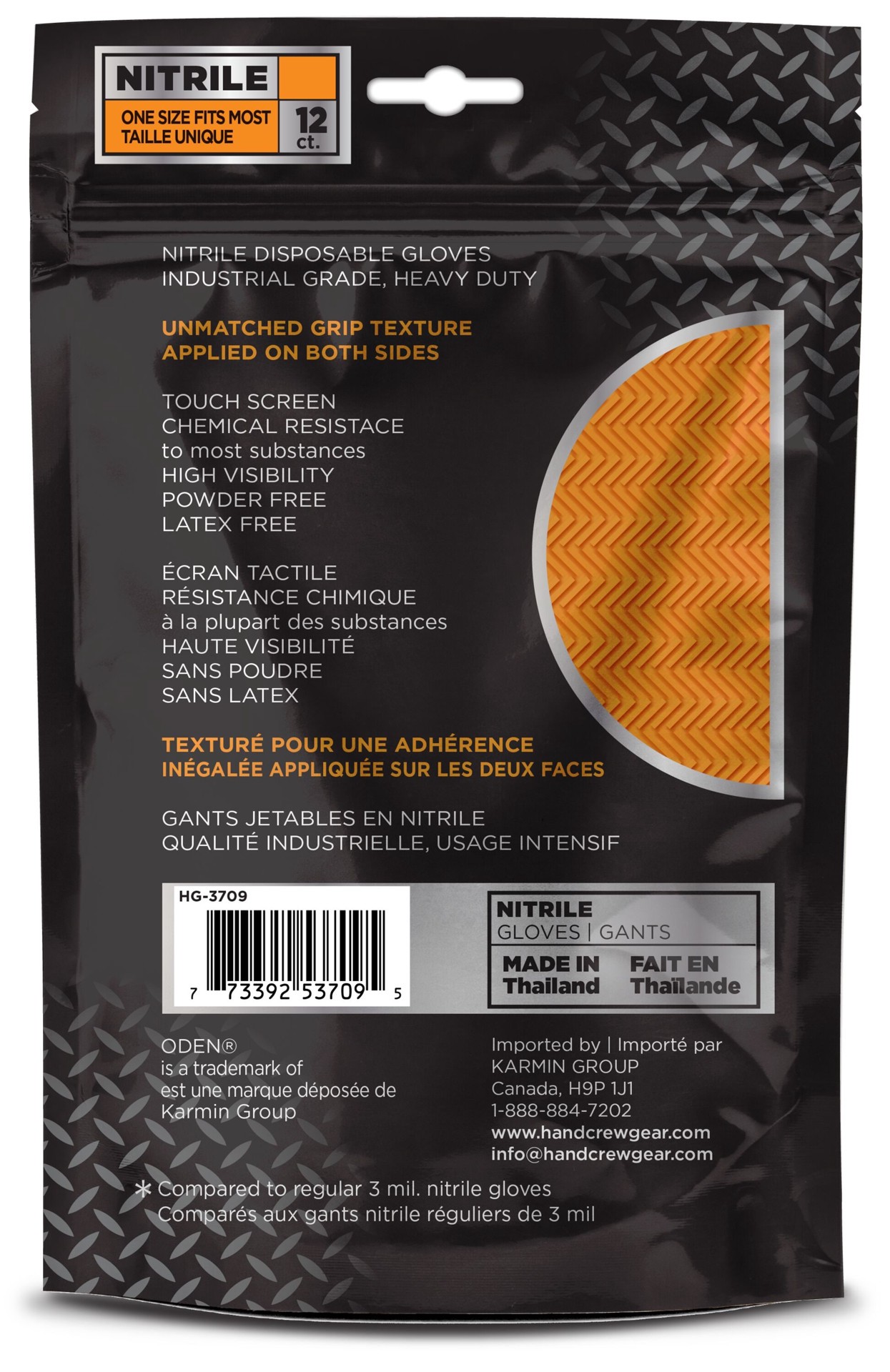 slide 2 of 5, ODEN One size fits all Orange Nitrile 6 -Pairs, 1 ct