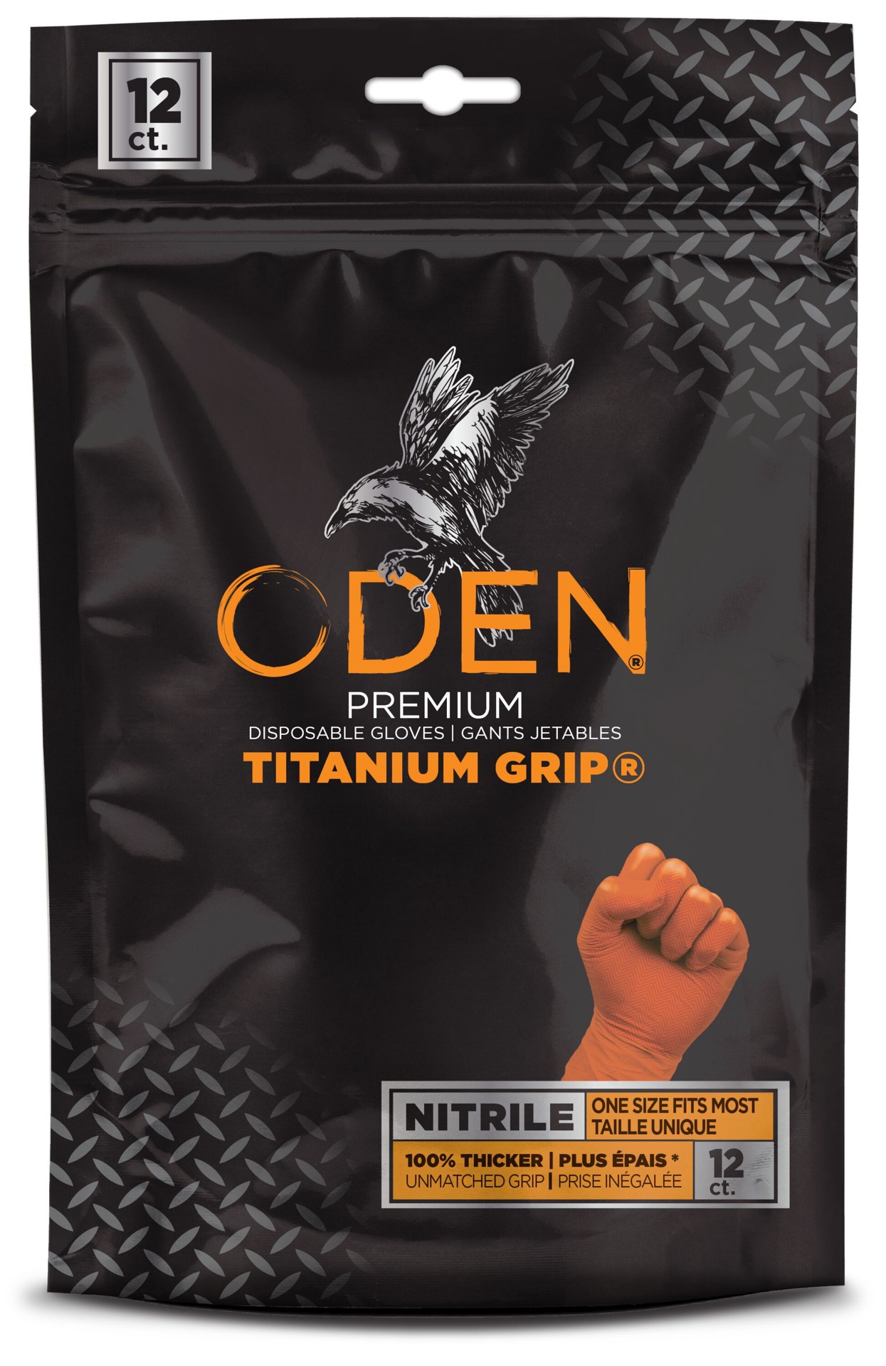 slide 1 of 5, ODEN One size fits all Orange Nitrile 6 -Pairs, 1 ct