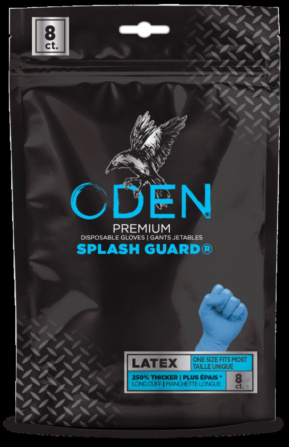 slide 1 of 4, ODEN One size fits all Blue Latex 4 -Pairs, 1 ct