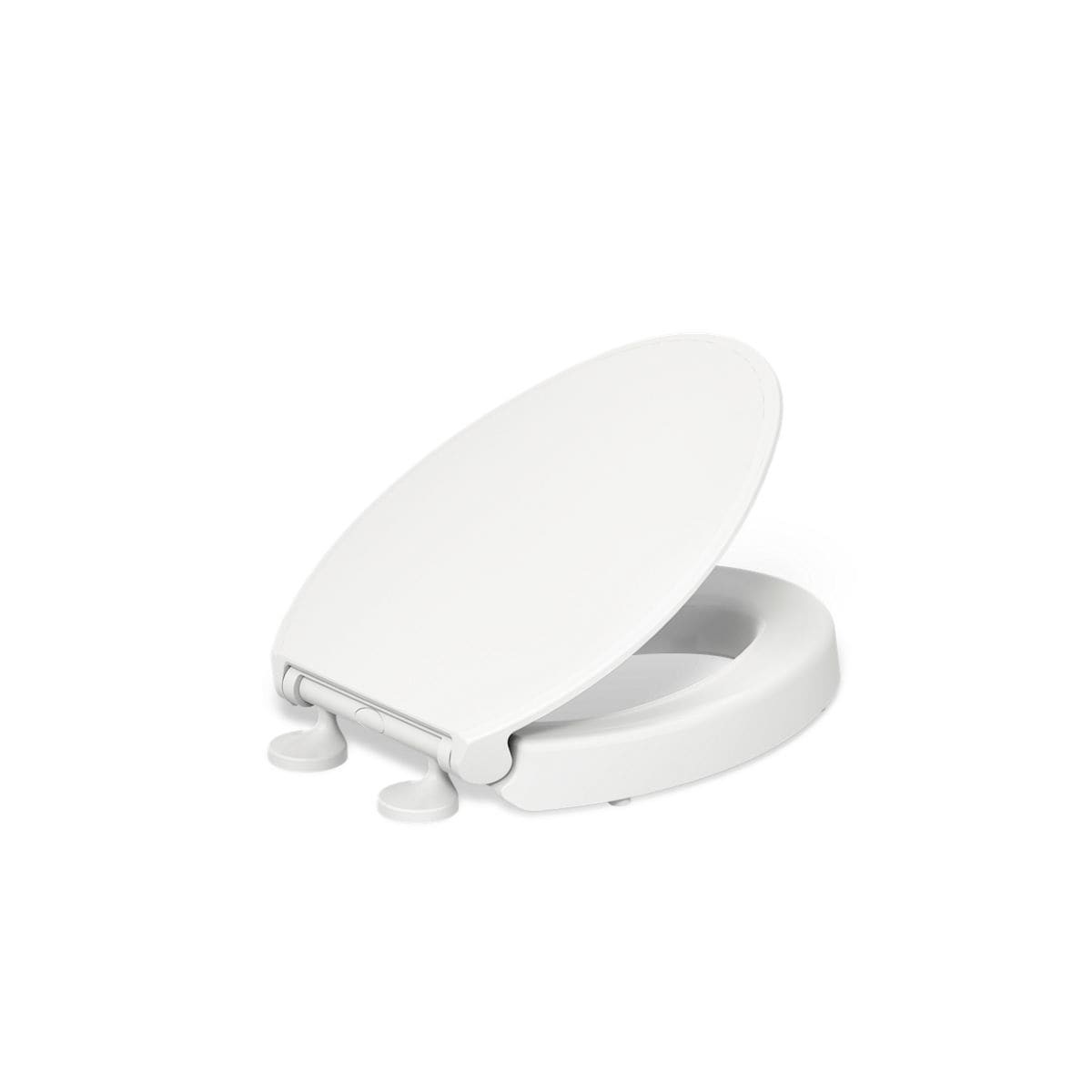slide 1 of 6, KOHLER Figure Elevated Plastic White Elongated Soft Close Toilet Seat, 1 ct
