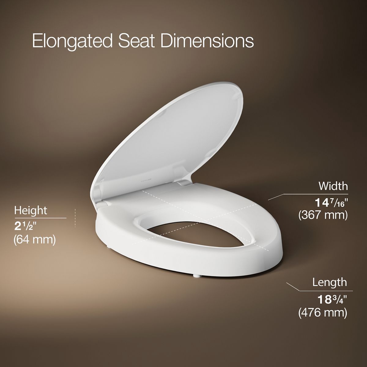 slide 3 of 6, KOHLER Figure Elevated Plastic White Elongated Soft Close Toilet Seat, 1 ct