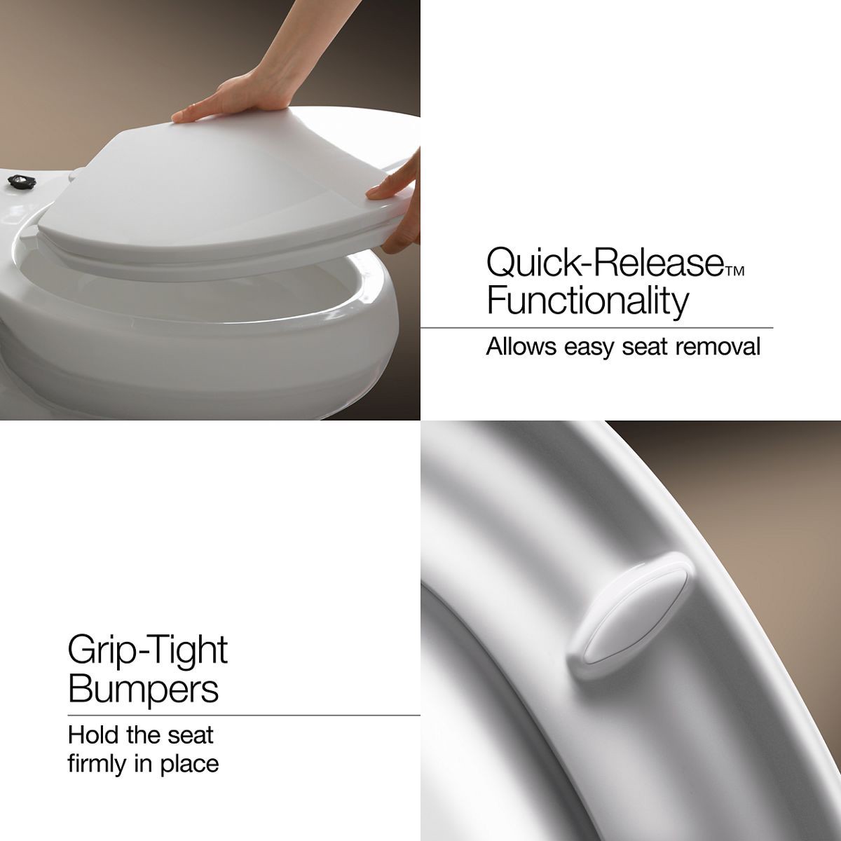 slide 6 of 6, KOHLER Figure Elevated Plastic White Elongated Soft Close Toilet Seat, 1 ct