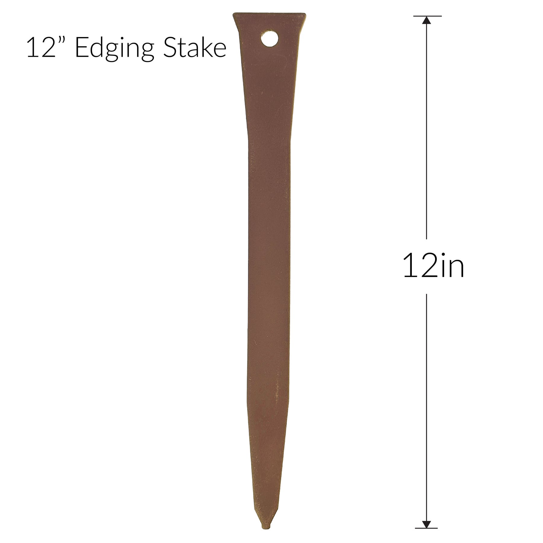 slide 3 of 6, IRONRIDGE 12-in Textured Brown Steel Edging stake, 1 ct