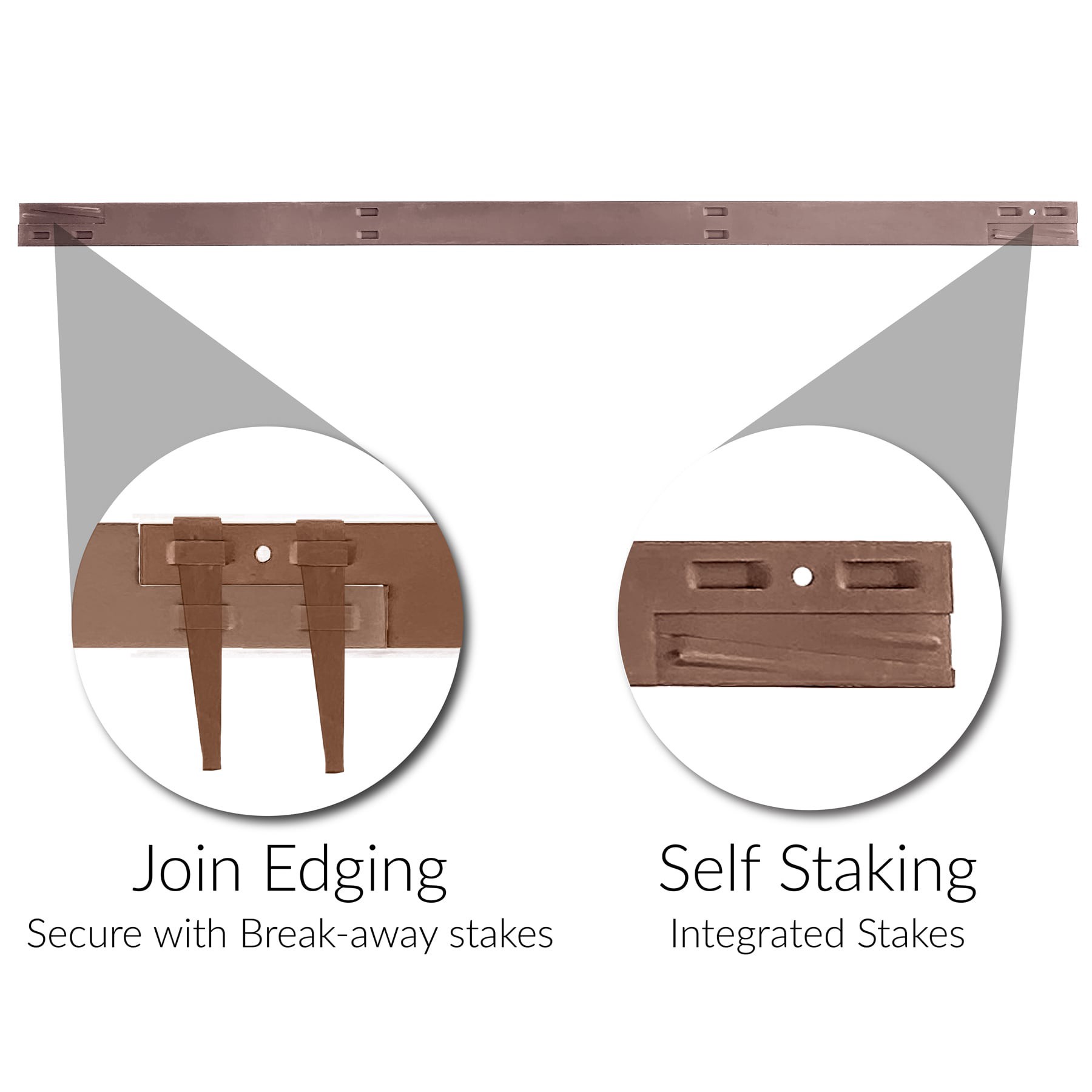 slide 5 of 6, IRONRIDGE 12-in Textured Brown Steel Edging stake, 1 ct