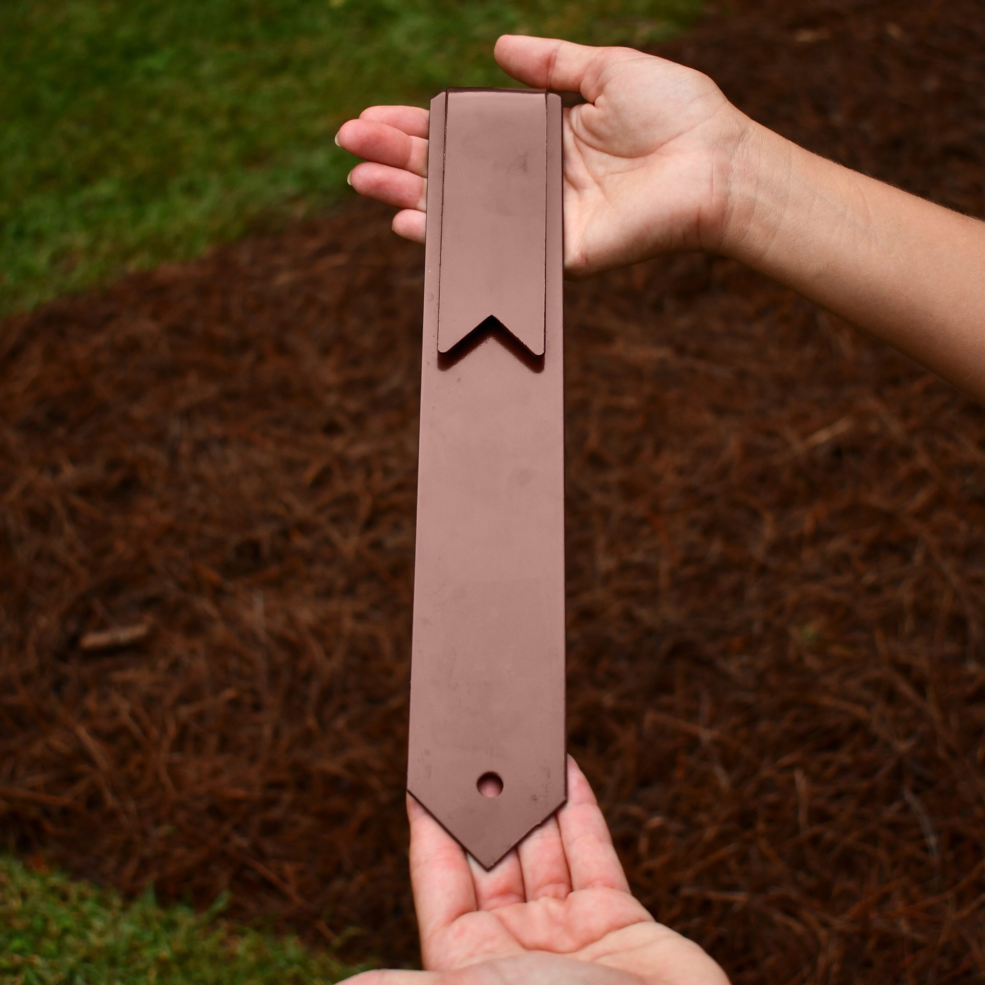 slide 2 of 6, IRONRIDGE 12-in Textured Brown Steel Splicing edging stake, 1 ct