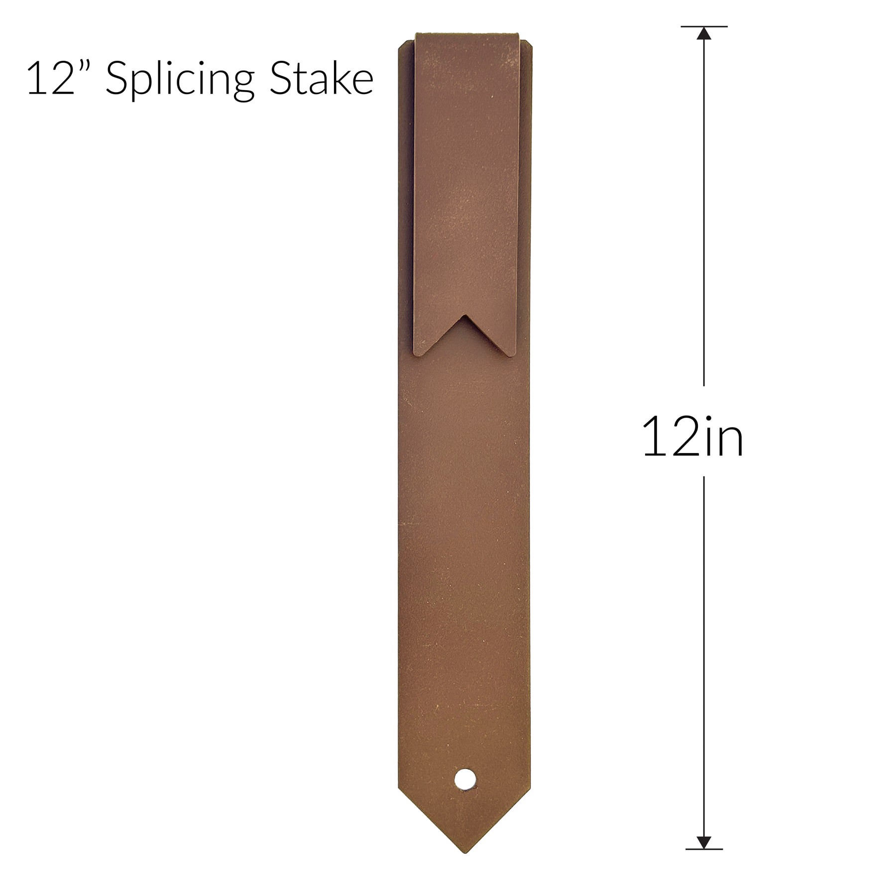 slide 3 of 6, IRONRIDGE 12-in Textured Brown Steel Splicing edging stake, 1 ct
