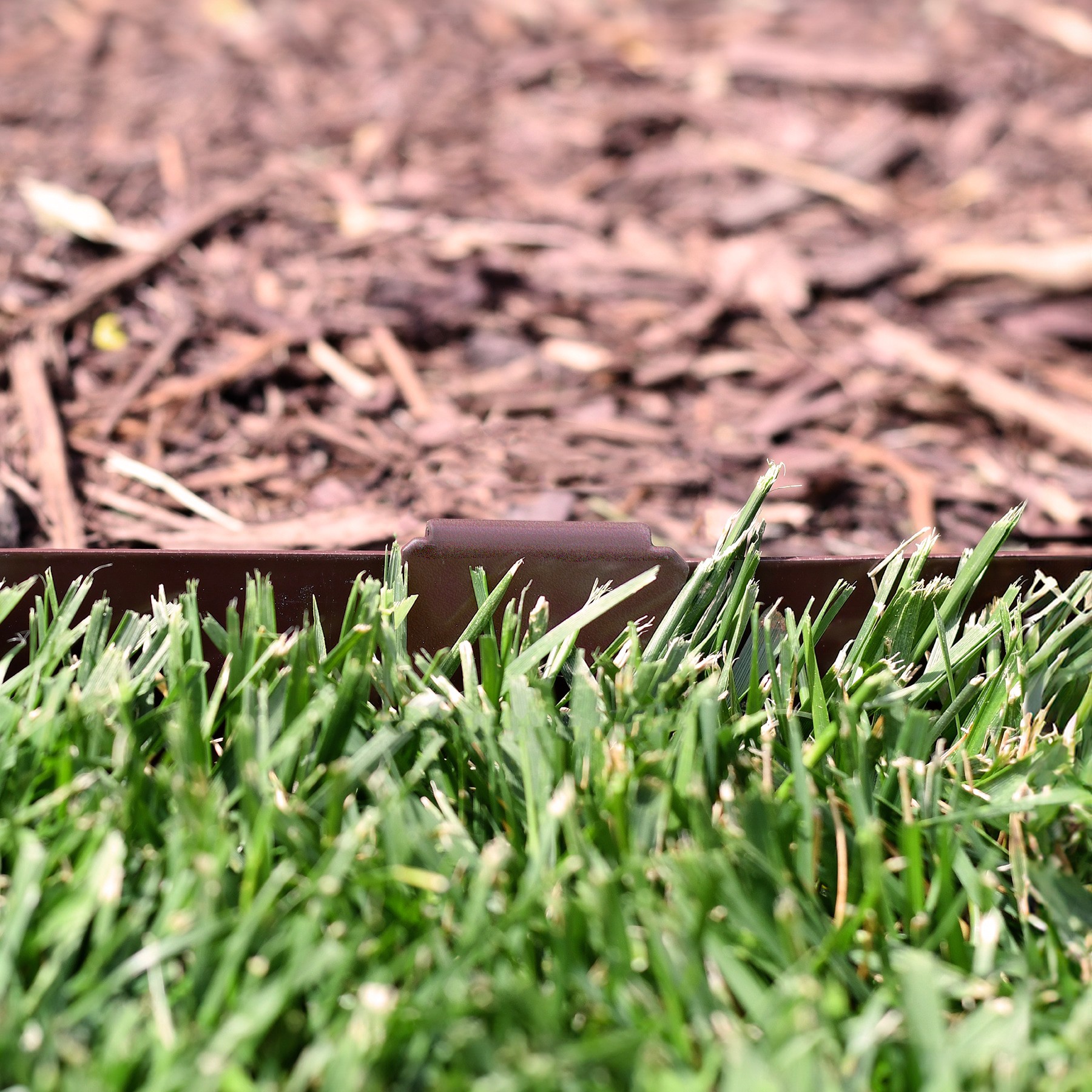 slide 6 of 6, IRONRIDGE 12-in Textured Brown Steel Splicing edging stake, 1 ct