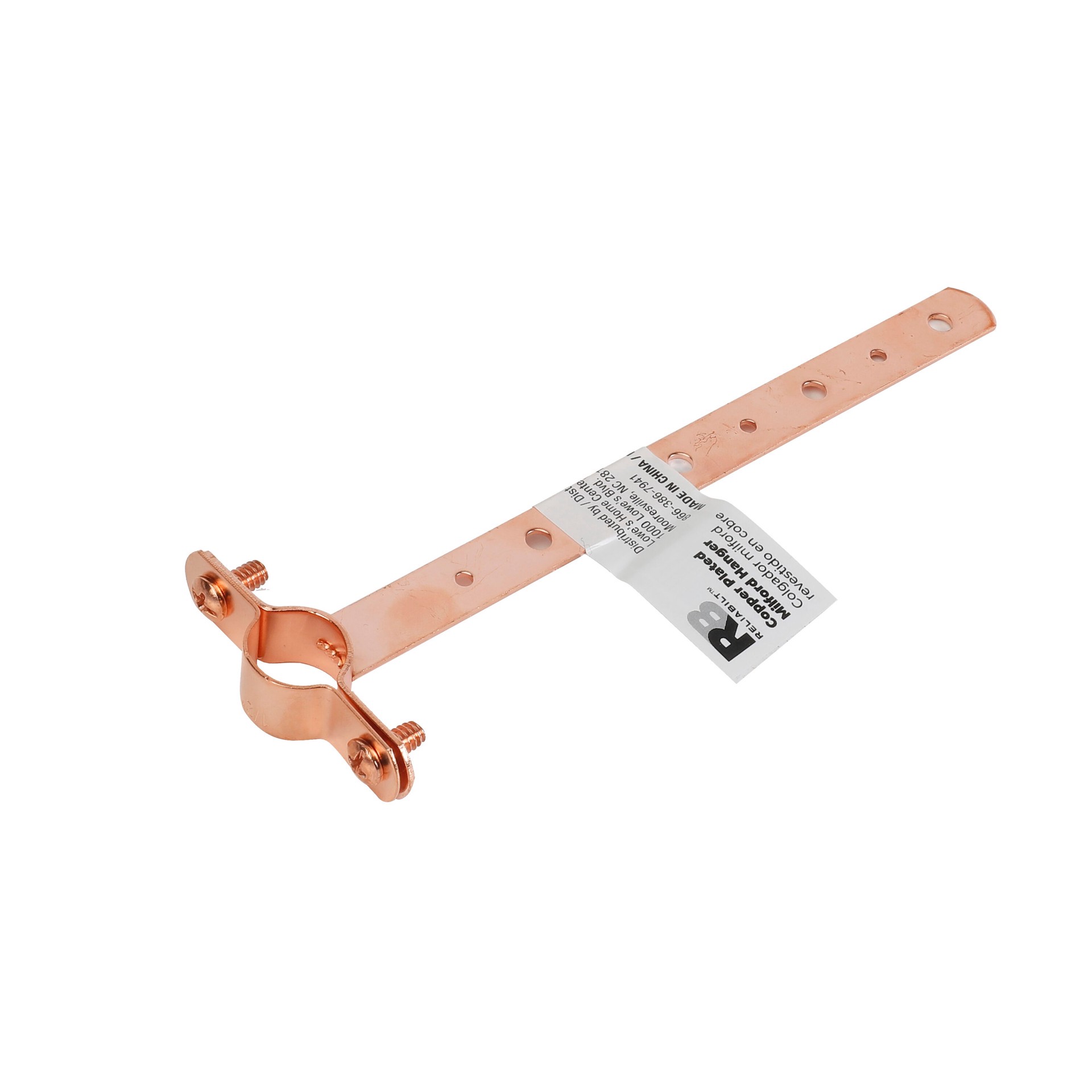 slide 4 of 5, RELIABILT 1/2-in to 1/2-in dia Copper plated steel Milford hanger, 1 ct