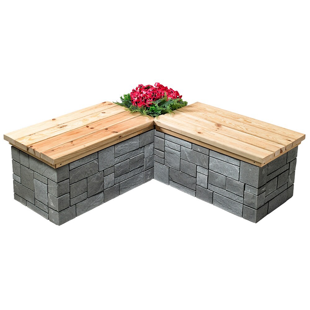 slide 5 of 6, Oldcastle 10-in H x 15.7-in L x 4-in D Midnight Slate Concrete Retaining wall block, 1 ct