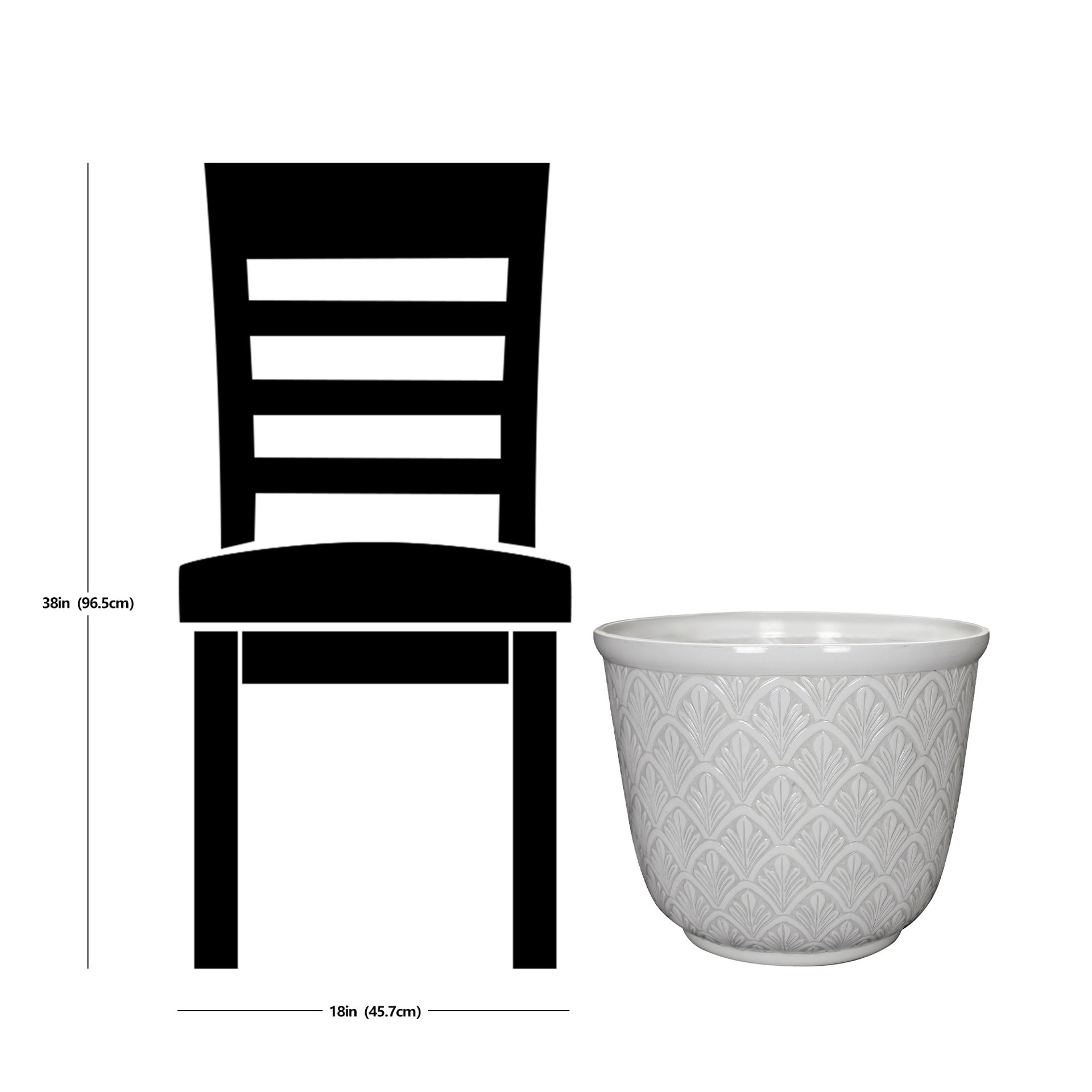 slide 6 of 6, allen + roth Round 19.88-in W x 19.88-in L White Resin Indoor/Outdoor Planter, 1 ct