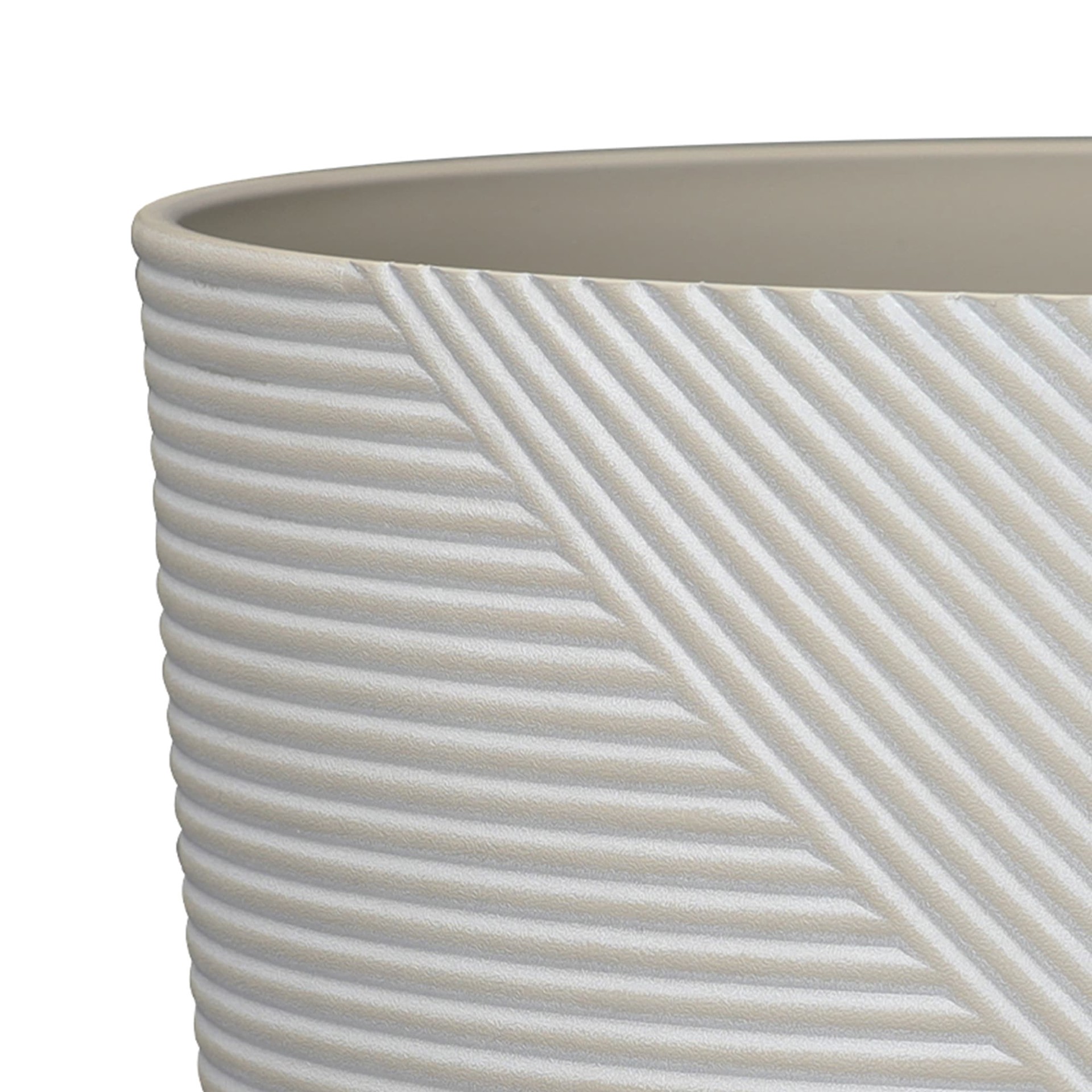 slide 3 of 6, allen + roth Round 15.16-in W x 15.16-in L White Resin Indoor/Outdoor Planter, 1 ct