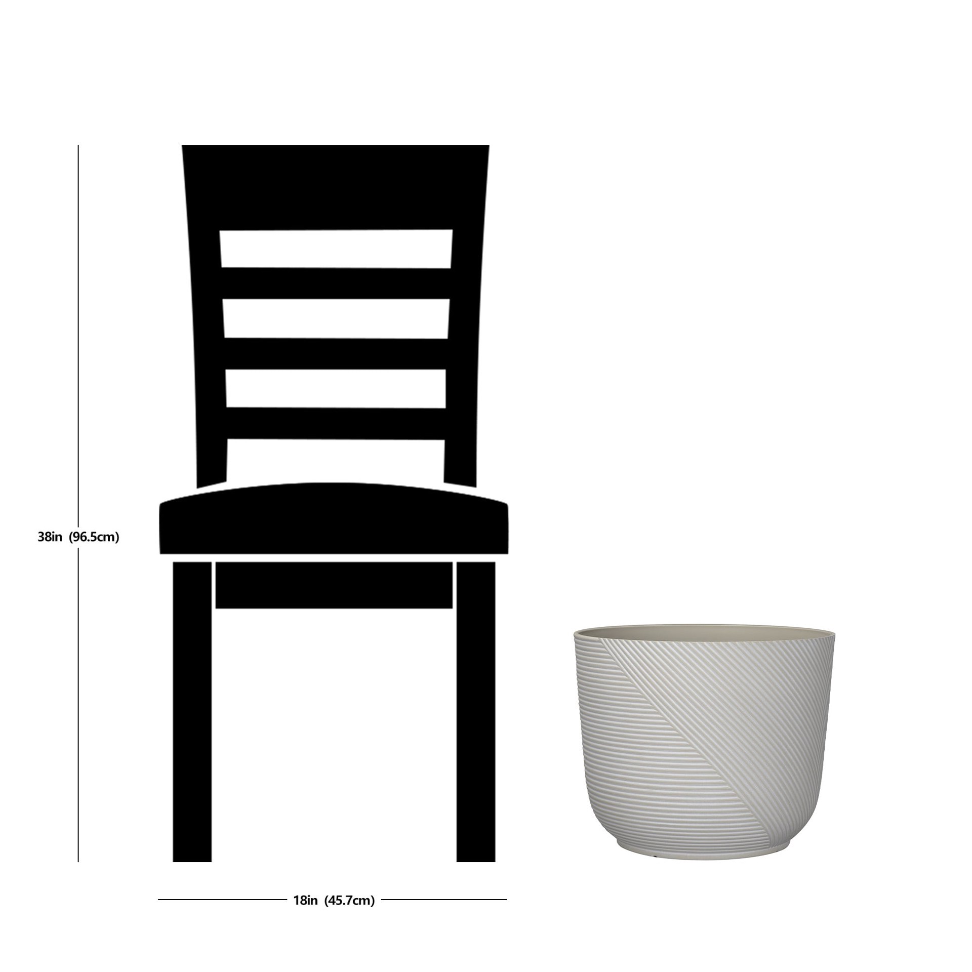 slide 4 of 6, allen + roth Round 15.16-in W x 15.16-in L White Resin Indoor/Outdoor Planter, 1 ct