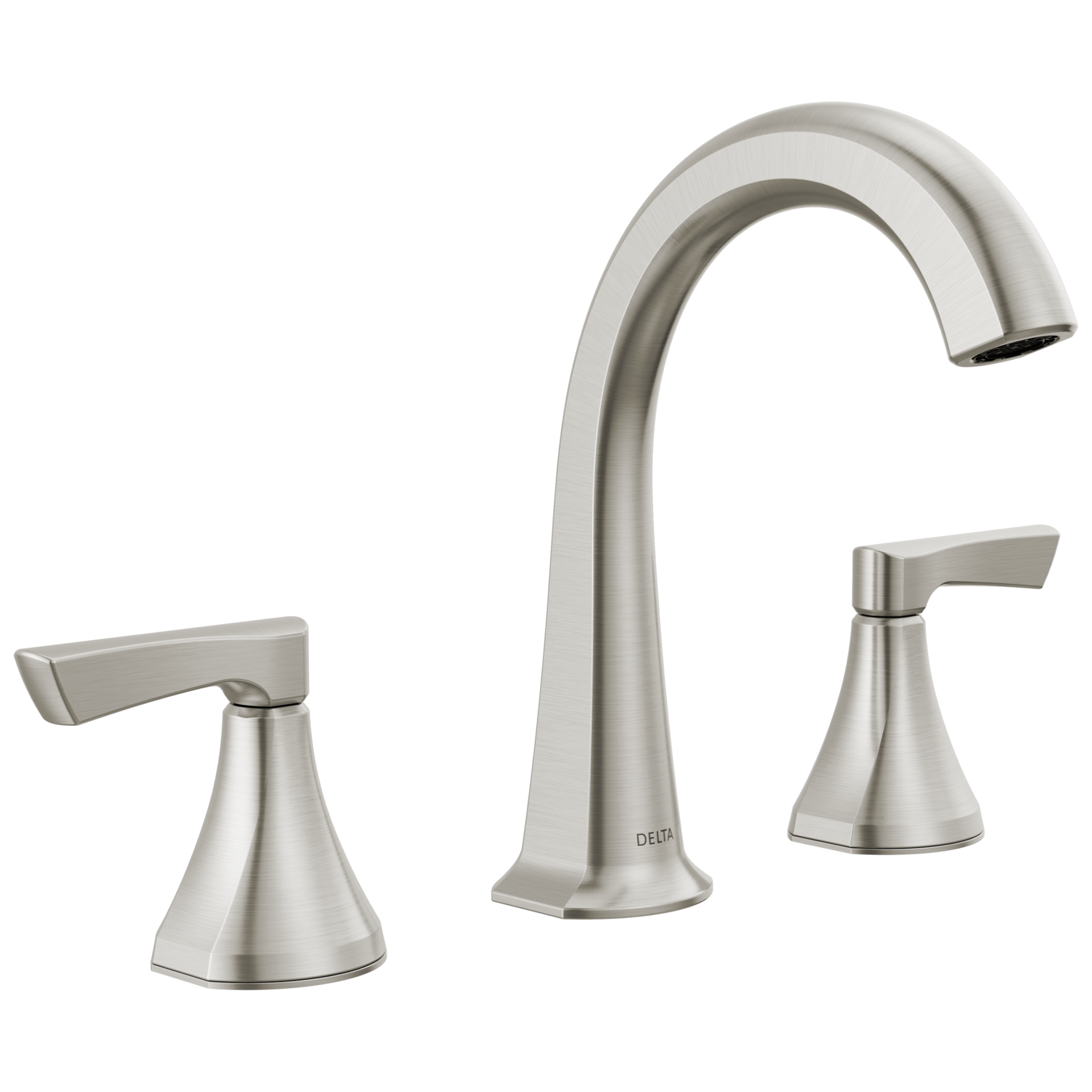 slide 1 of 6, Delta Arcadia Spotshield Brushed Nickel Widespread 2-handle WaterSense Mid-arc Residential Handle Bathroom Sink Faucet with Drain, 1 ct