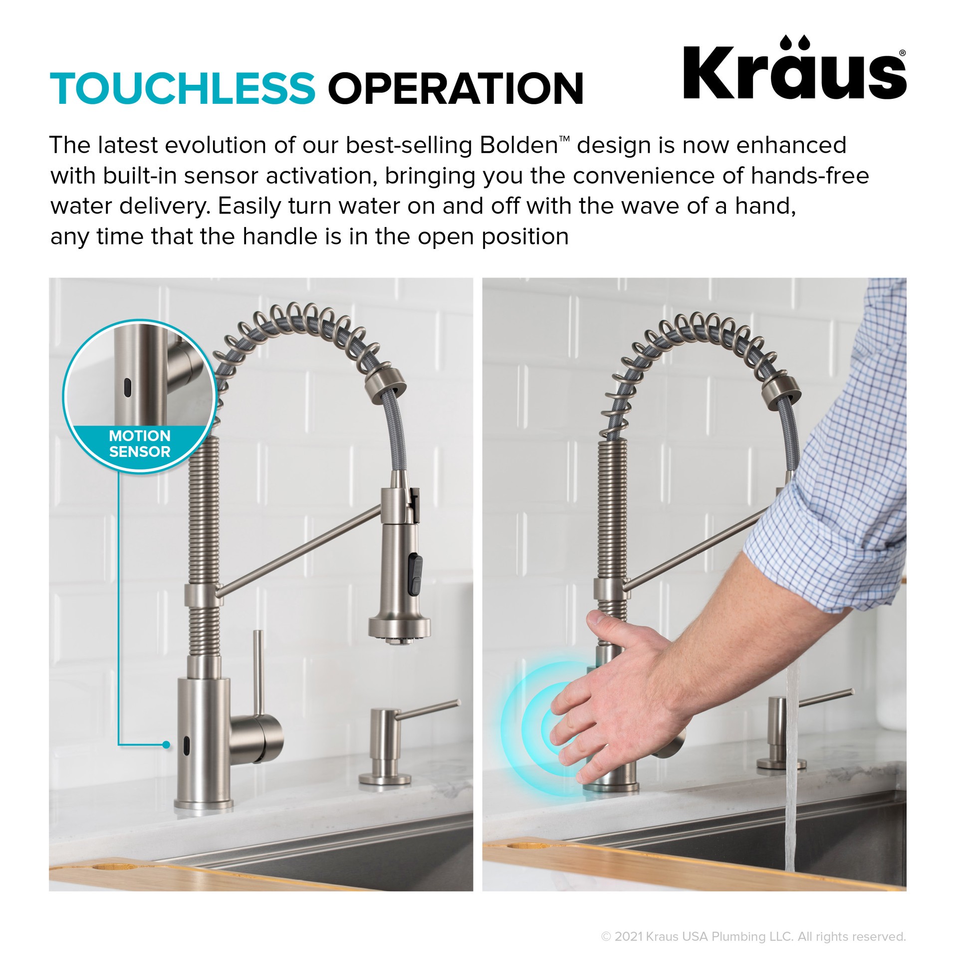 slide 6 of 6, Kraus Bolden Matte Black Single Handle Deck-mount Touchless Pull-down Kitchen Faucet with Sprayer (Includes Deck Plate), 1 ct