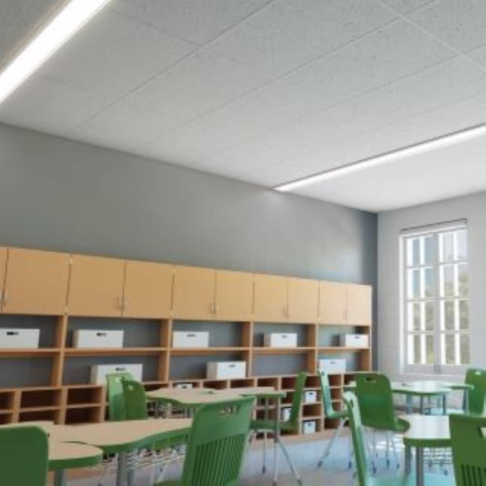 slide 4 of 4, USG Ceilings 4-ft x 2-ft White Mineral fiber Drop Ceiling Tile ( 4 -Pack, 32-sq ft / Case ), 1 ct