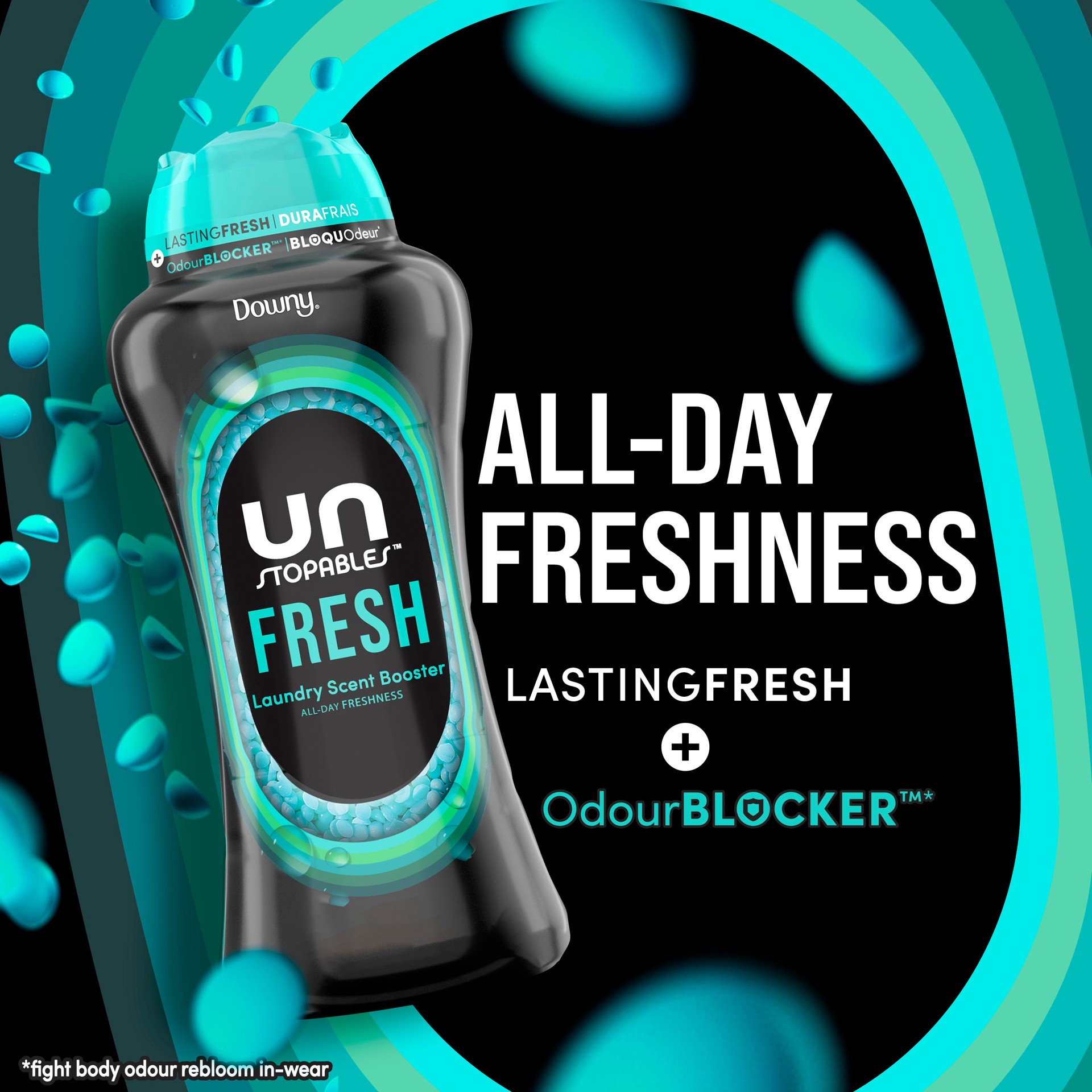 slide 2 of 6, Downy Unstopables Beads Fresh Scent Booster 24-oz, 1 ct