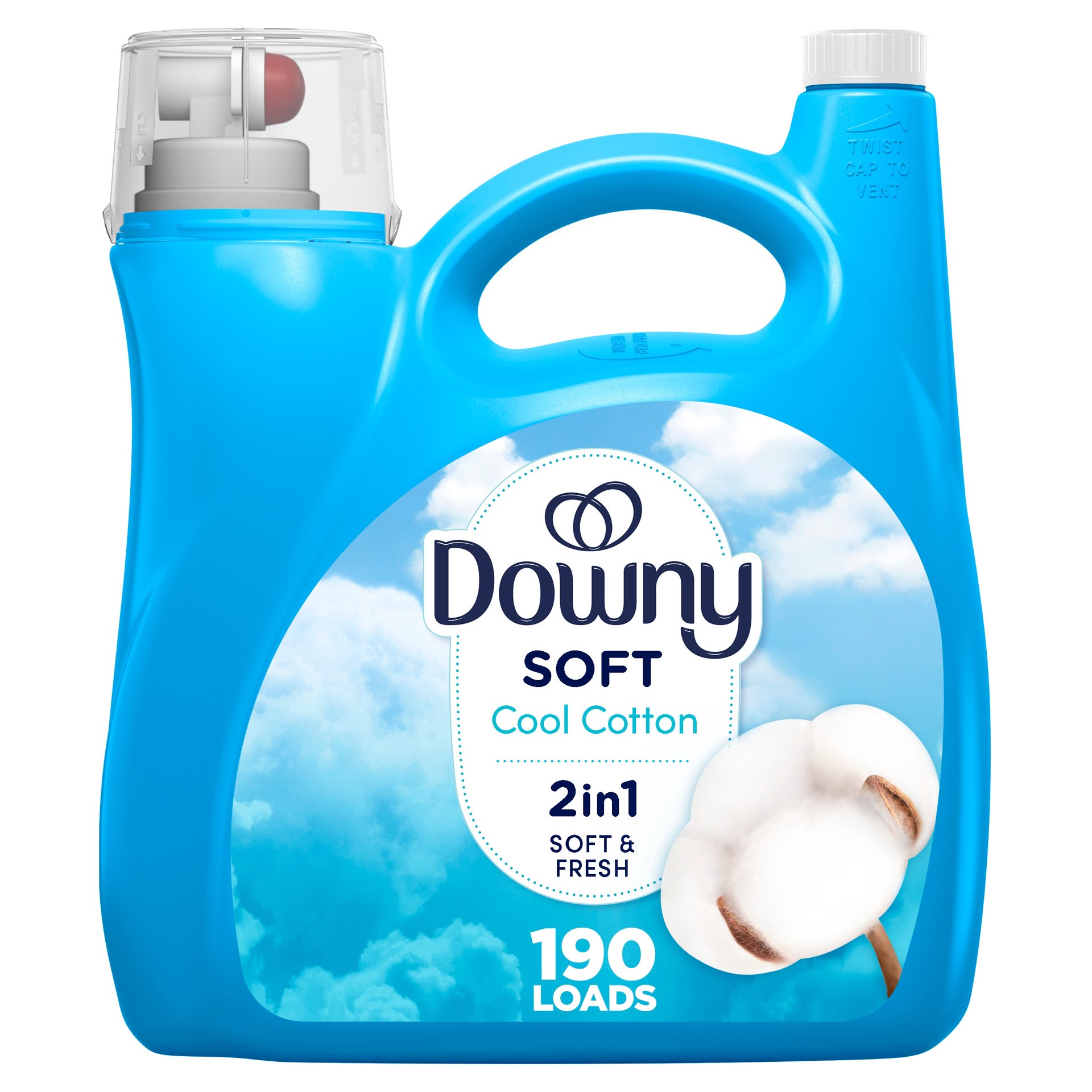 slide 1 of 6, Downy Ultra Cool Cotton Fabric Softener Liquid 190 Loads 140 -fl oz, 1 ct