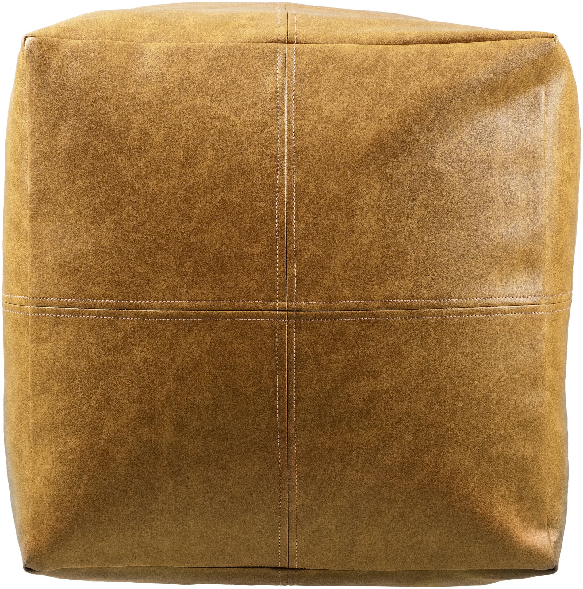 slide 4 of 6, allen + roth Modern Tan Faux leather Pouf Ottoman, 1 ct