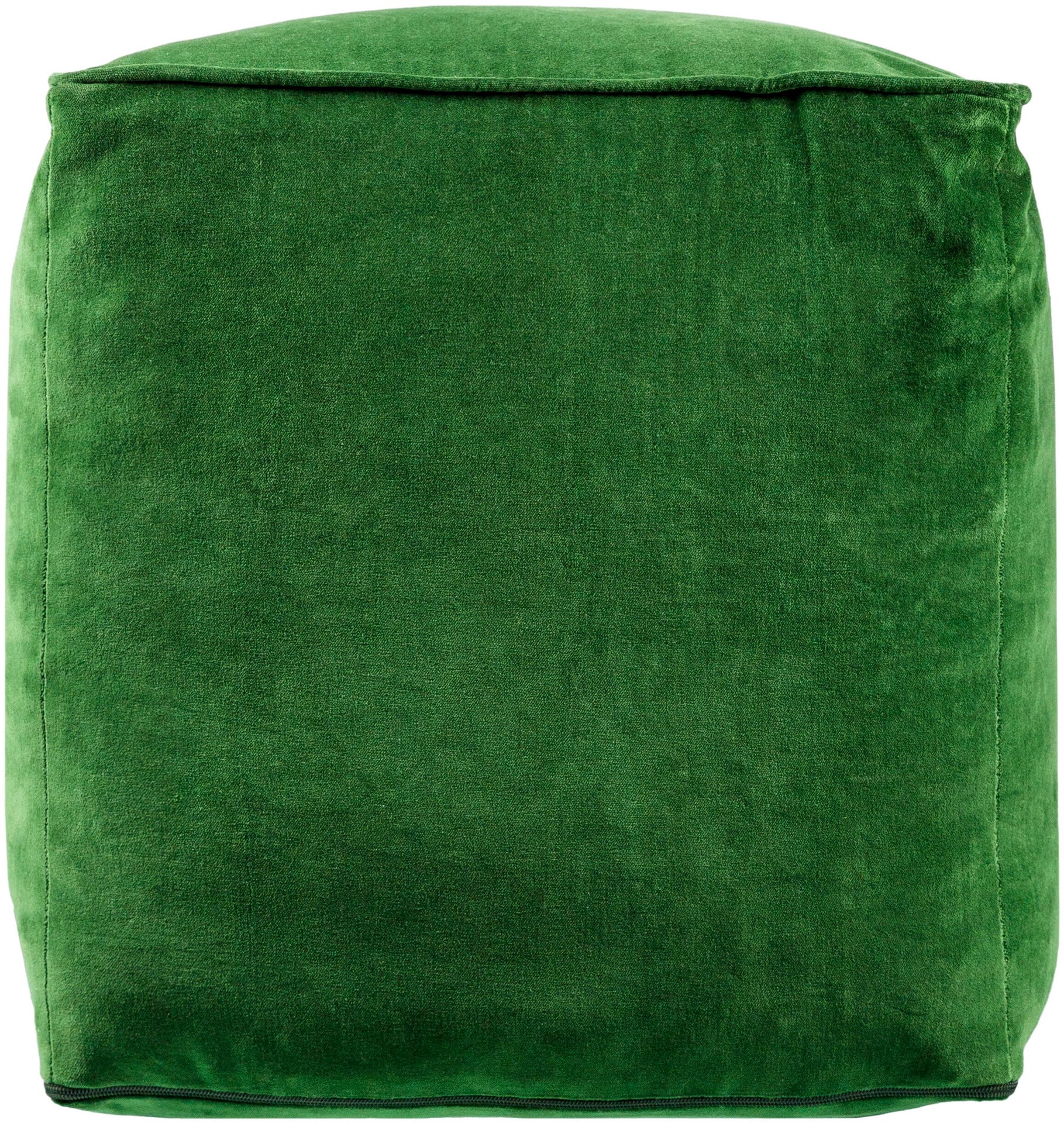 slide 2 of 6, allen + roth Eclectic Green Velvet Pouf Ottoman, 1 ct