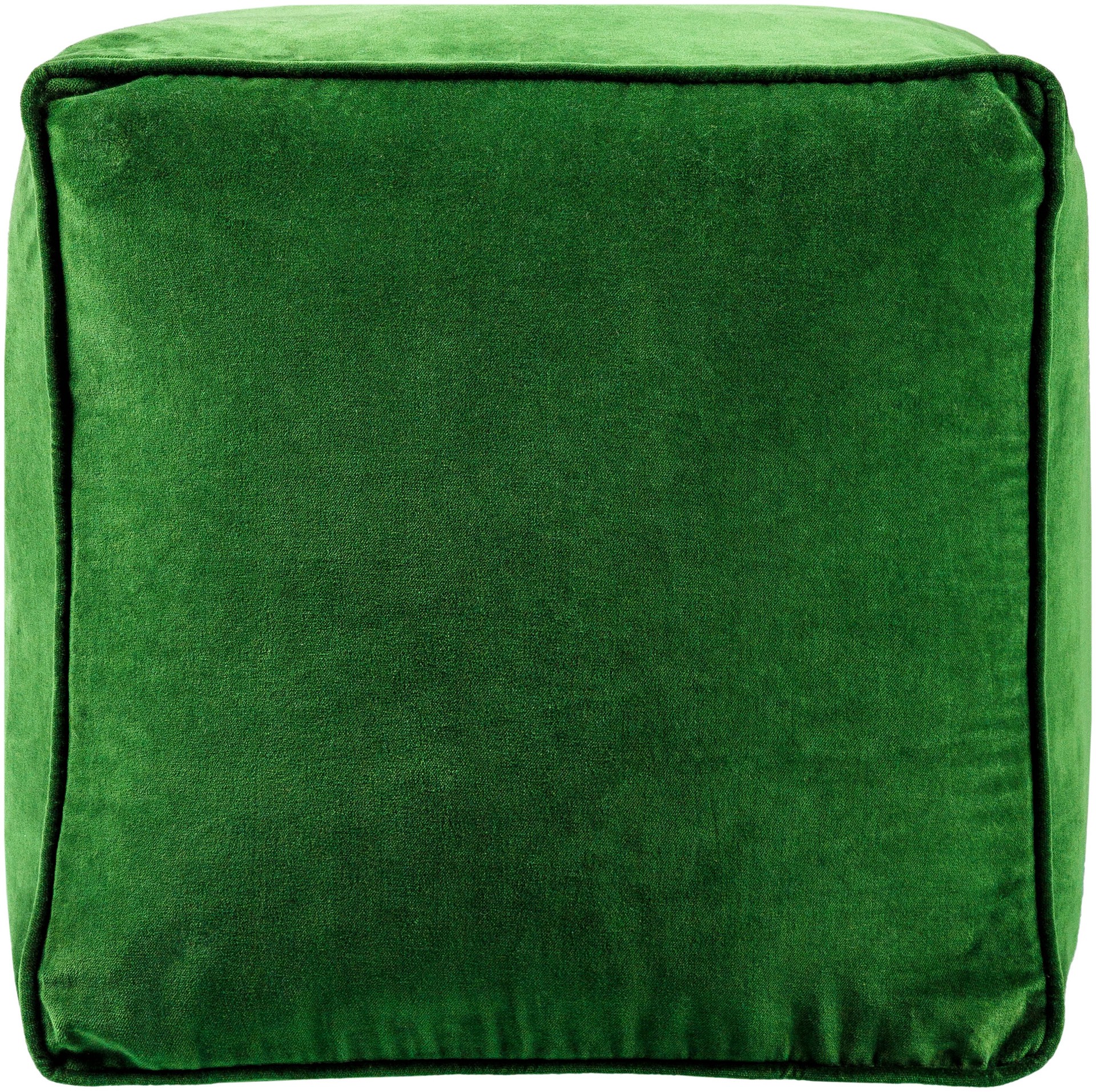 slide 4 of 6, allen + roth Eclectic Green Velvet Pouf Ottoman, 1 ct