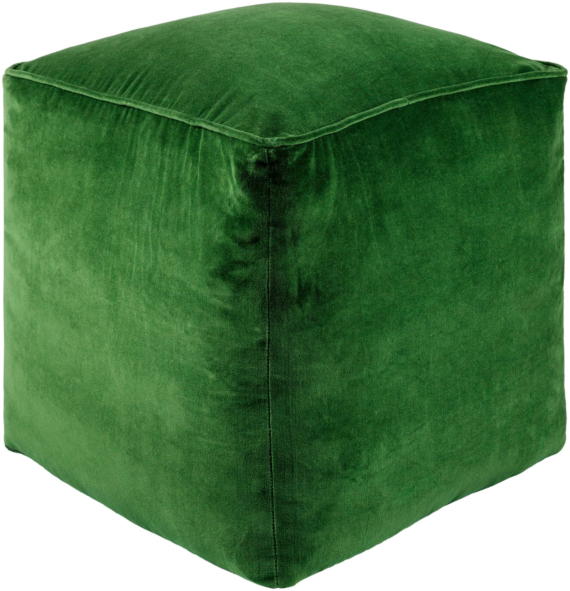 slide 5 of 6, allen + roth Eclectic Green Velvet Pouf Ottoman, 1 ct
