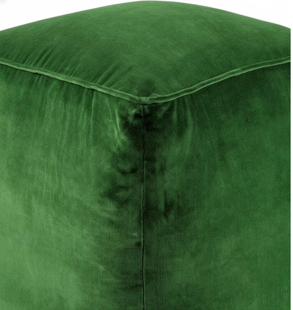 slide 6 of 6, allen + roth Eclectic Green Velvet Pouf Ottoman, 1 ct