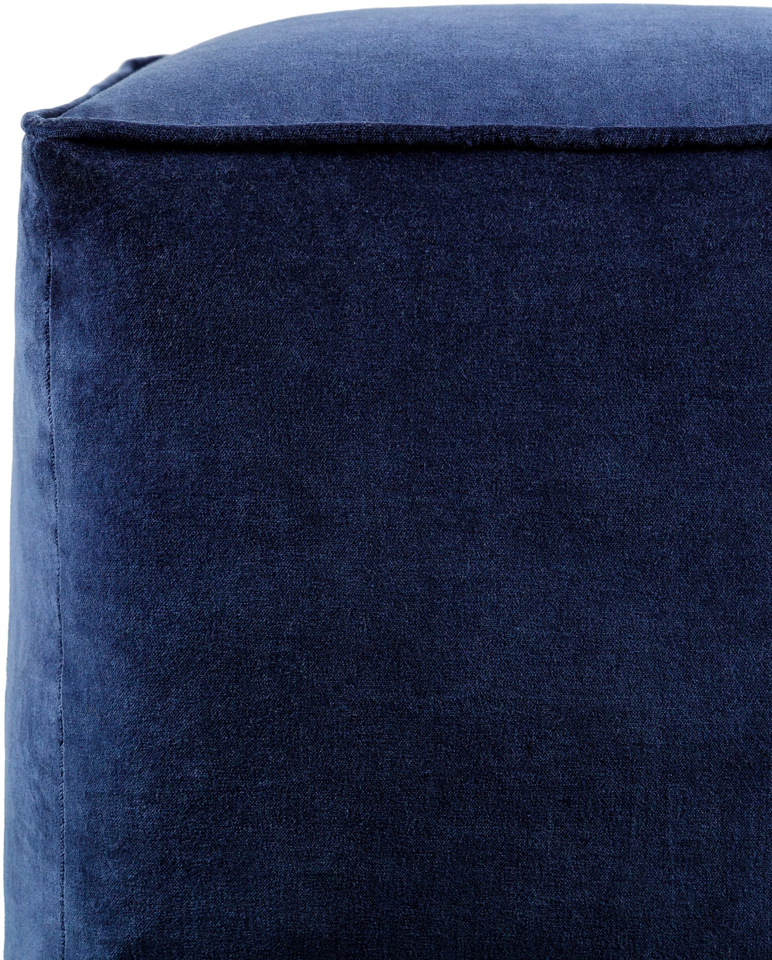 slide 3 of 6, allen + roth Eclectic Blue Velvet Pouf Ottoman, 1 ct