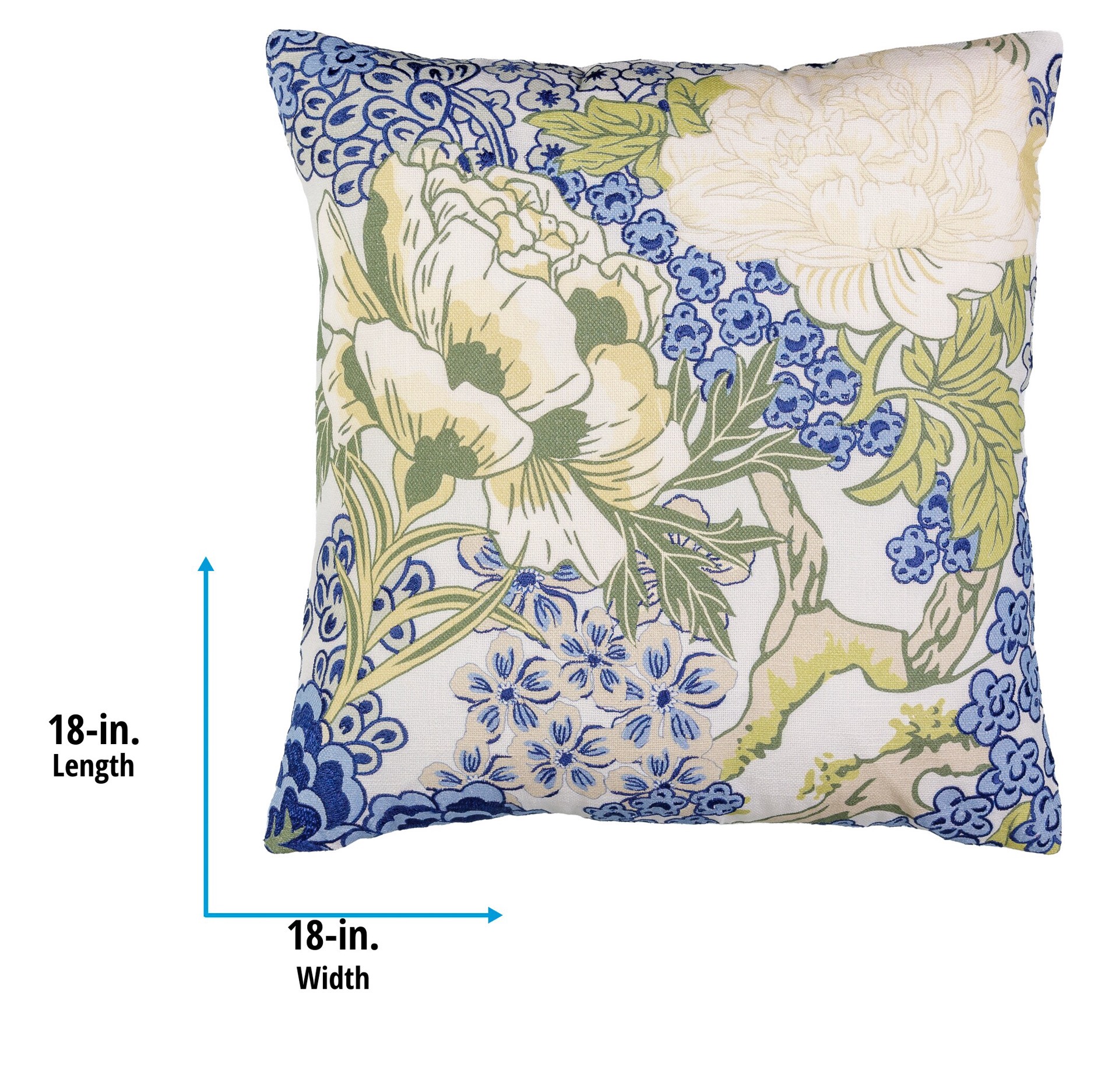 slide 6 of 6, allen + roth 18-in x 18-in Blue Square Indoor Decorative Pillow, 1 ct