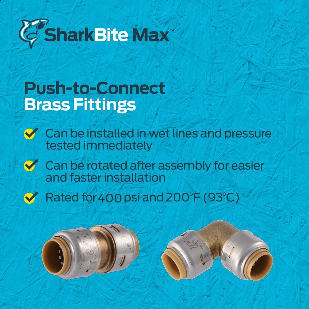slide 6 of 6, SharkBite Max 1/2-in Push-to-Connect Slip Coupling, 1 ct