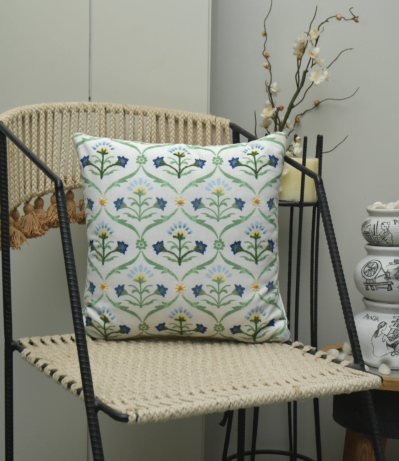 slide 3 of 5, allen + roth Pillow 18-in x 18-in Multi Color Square Indoor Decorative Pillow, 1 ct