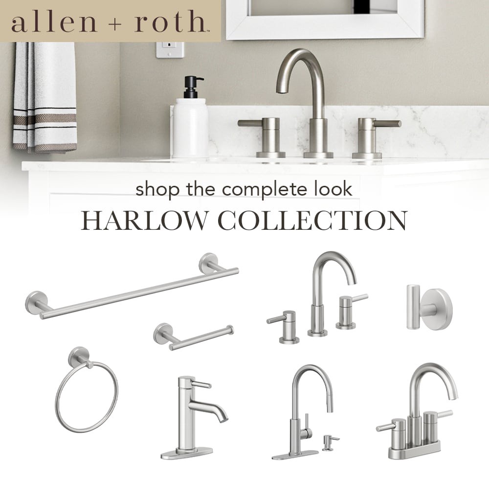 slide 3 of 6, allen + roth Harlow Simplefit Spot Free Stainless Steel Single Handle Deck-mount Pull-down Kitchen Faucet with Sprayer (Includes Deck Plate) (Includes Soap Dispenser), 1 ct
