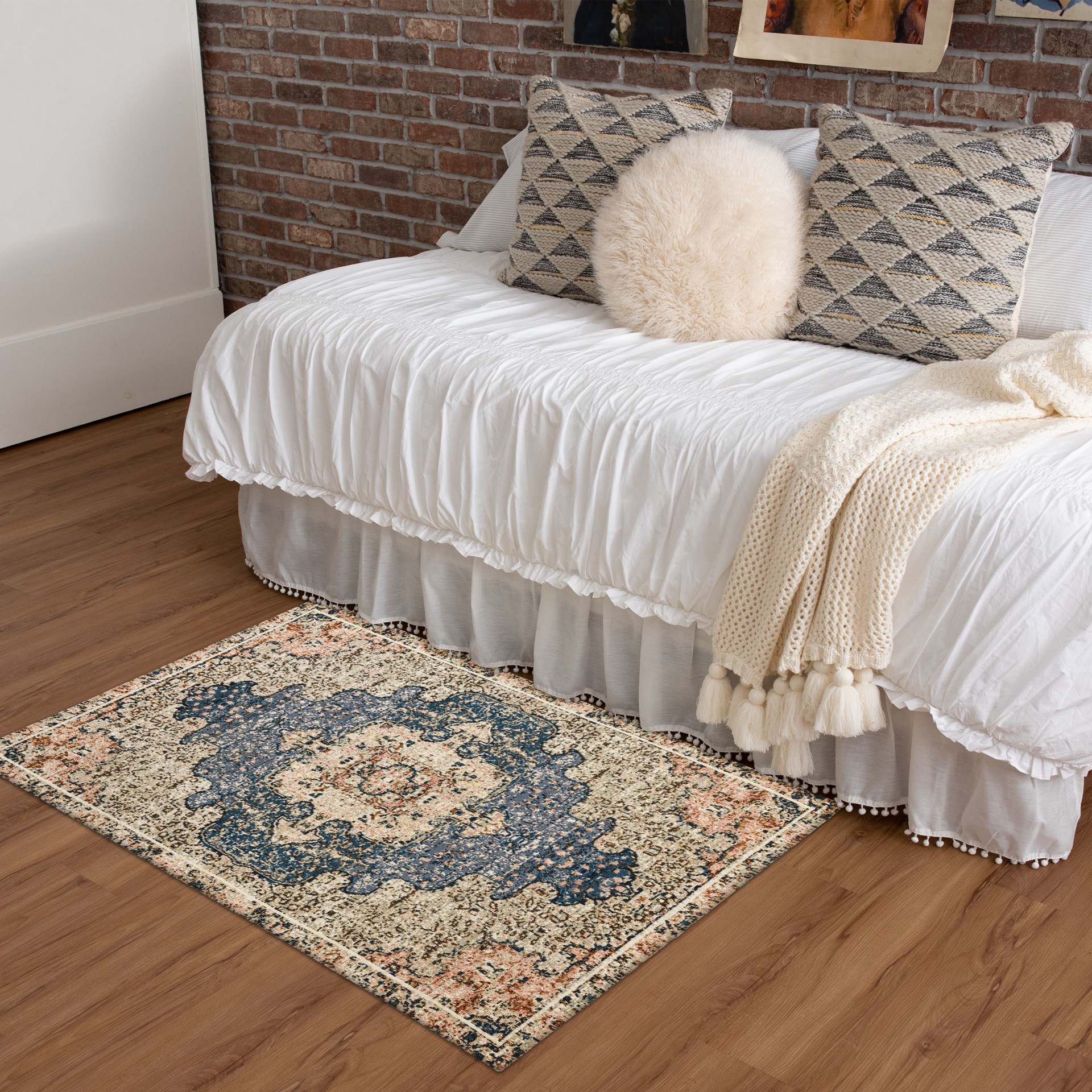 slide 1 of 6, allen + roth Tapestry 2 x 4 (ft) Multi Rectangular Indoor Mid-Century Modern Pet Friendly Area rug 6, 1 ct