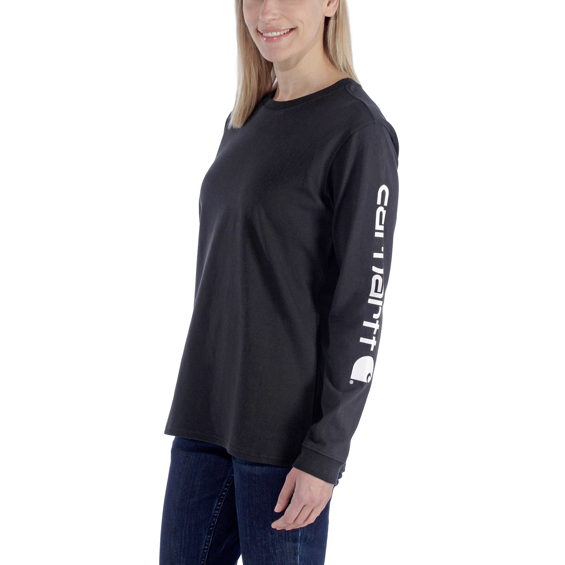 slide 4 of 6, Carhartt Women's Black Jersey Long sleeve T-shirt ( Large ), 1 ct