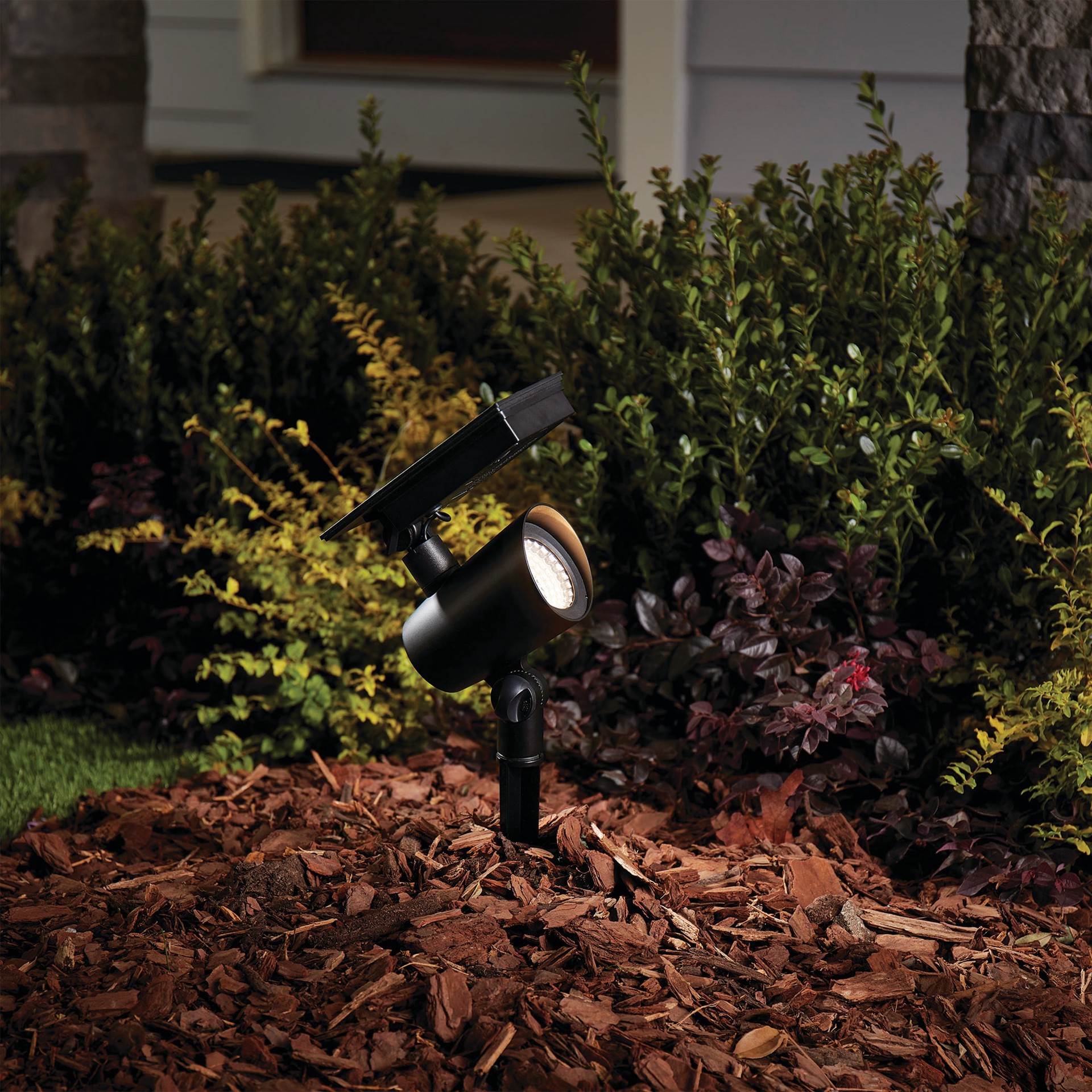 slide 2 of 6, Harbor Breeze 180 -Lumens Black Solar LED Flood light, 1 ct
